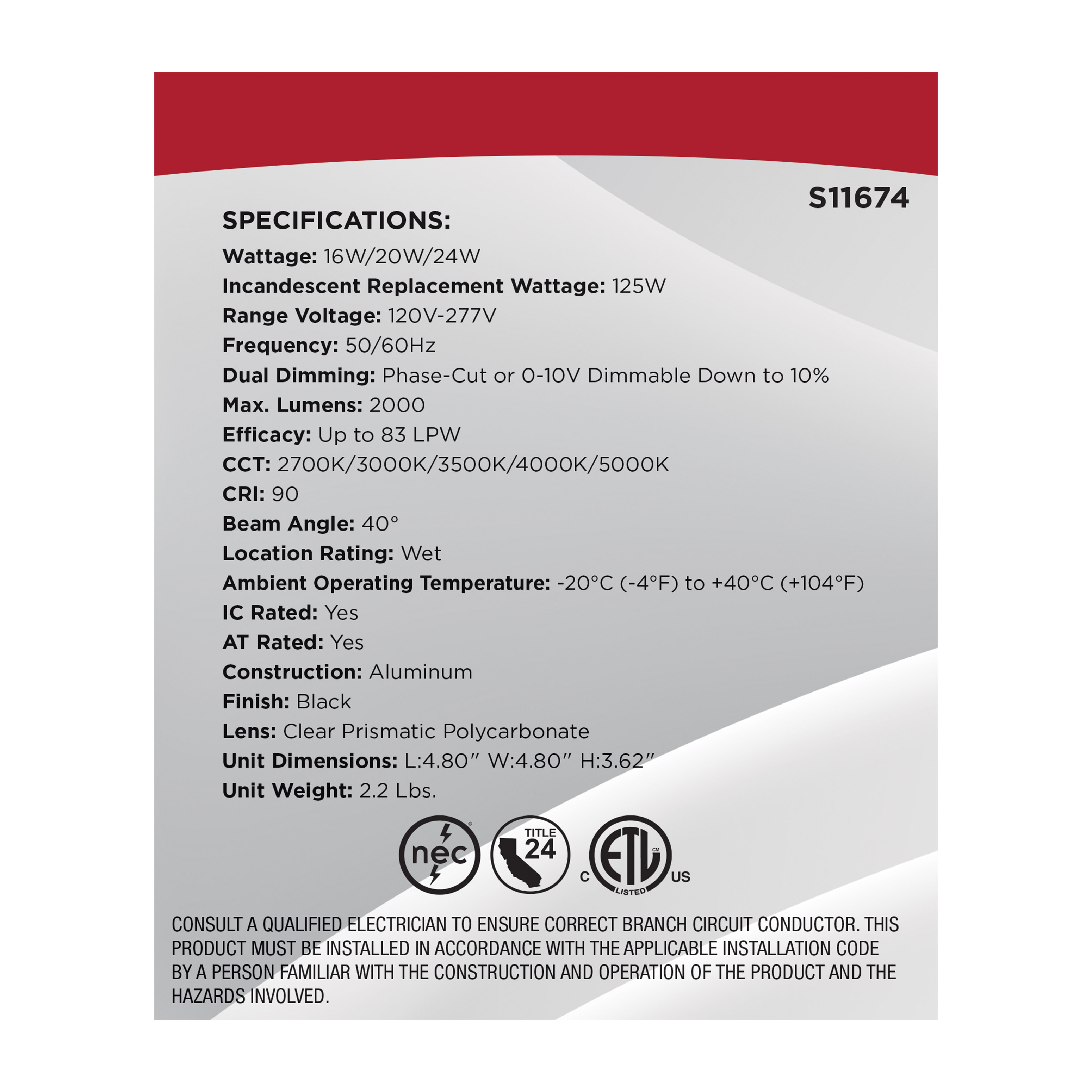 24WLED/DW/DNL3/FS/SQ/DD/BK - S11674