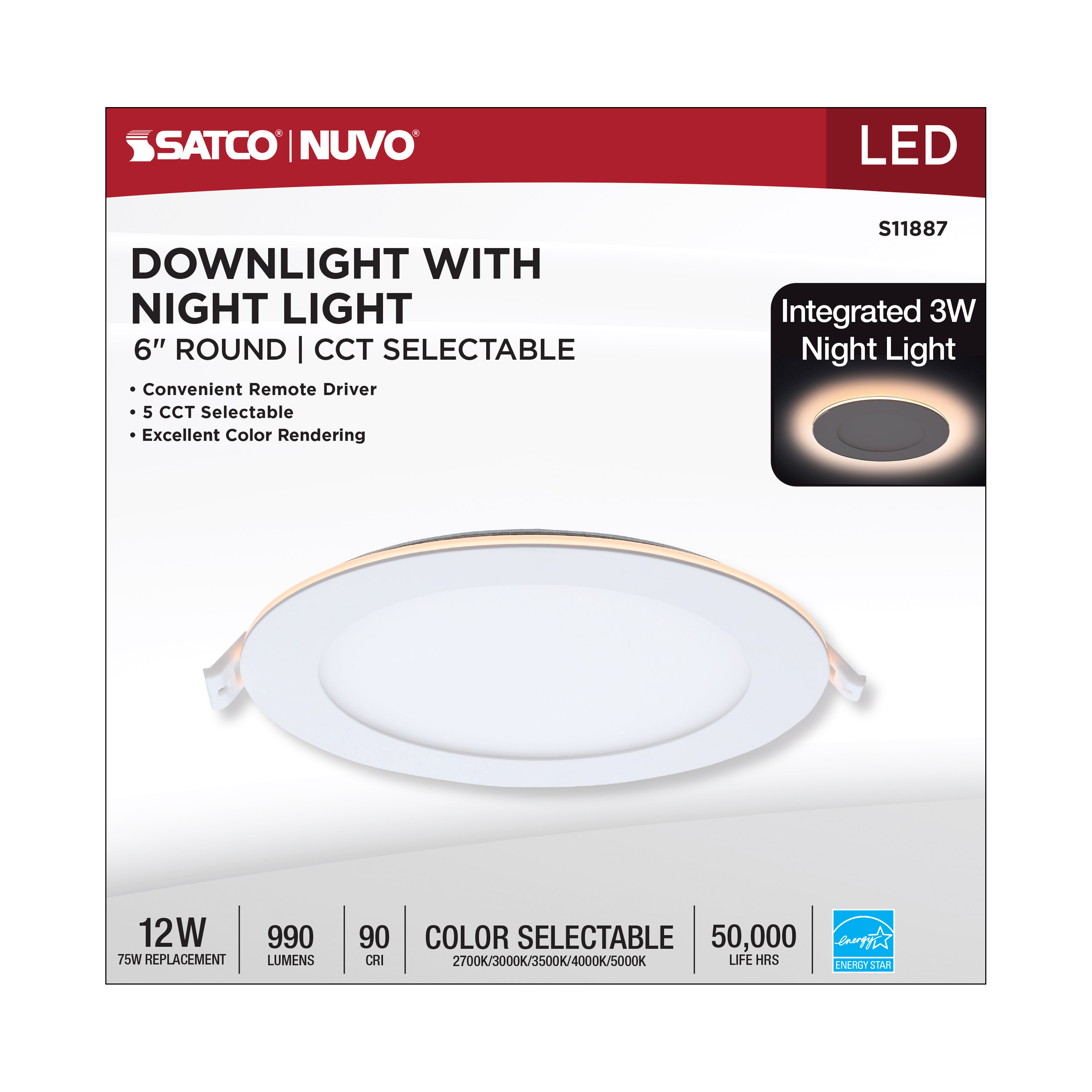 12WLED/DW/6/CCT-SEL/RND/RD/NL - S11887