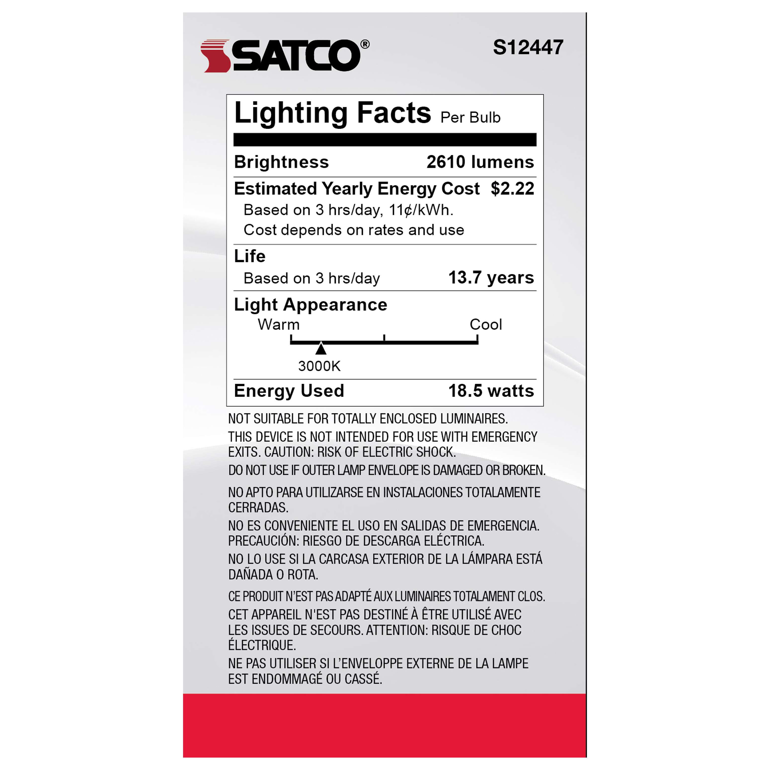 18.5A21/FR/LED/E26/830/120V - S12447