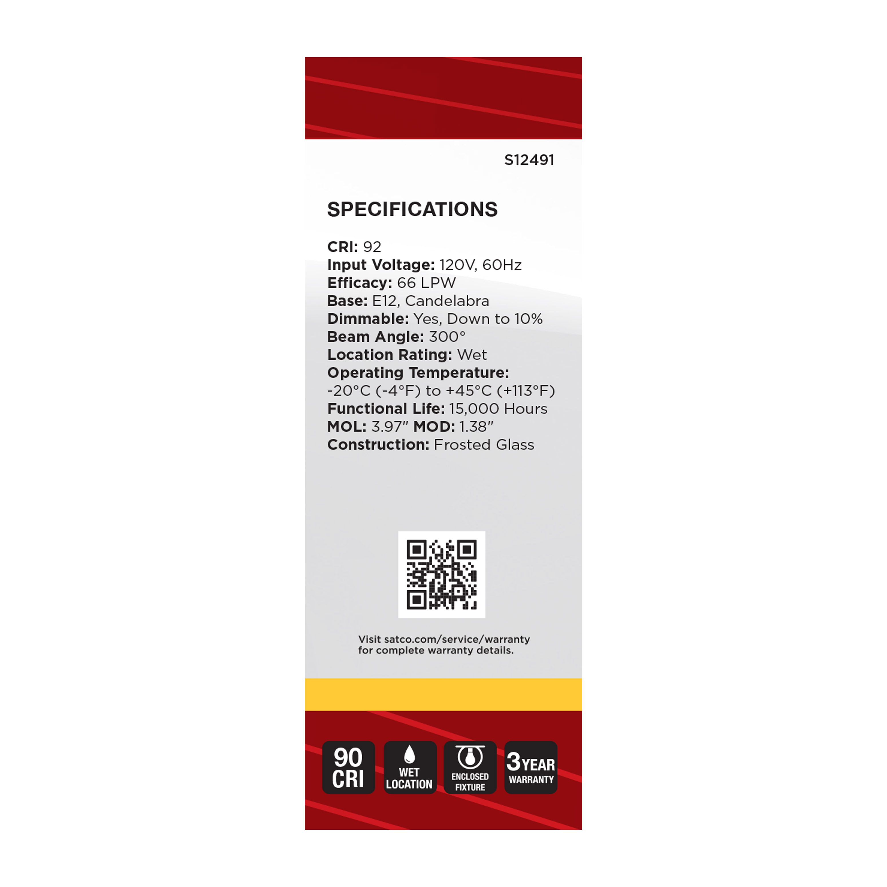 3B11/LED/930/FR/120V/E12 - S12491