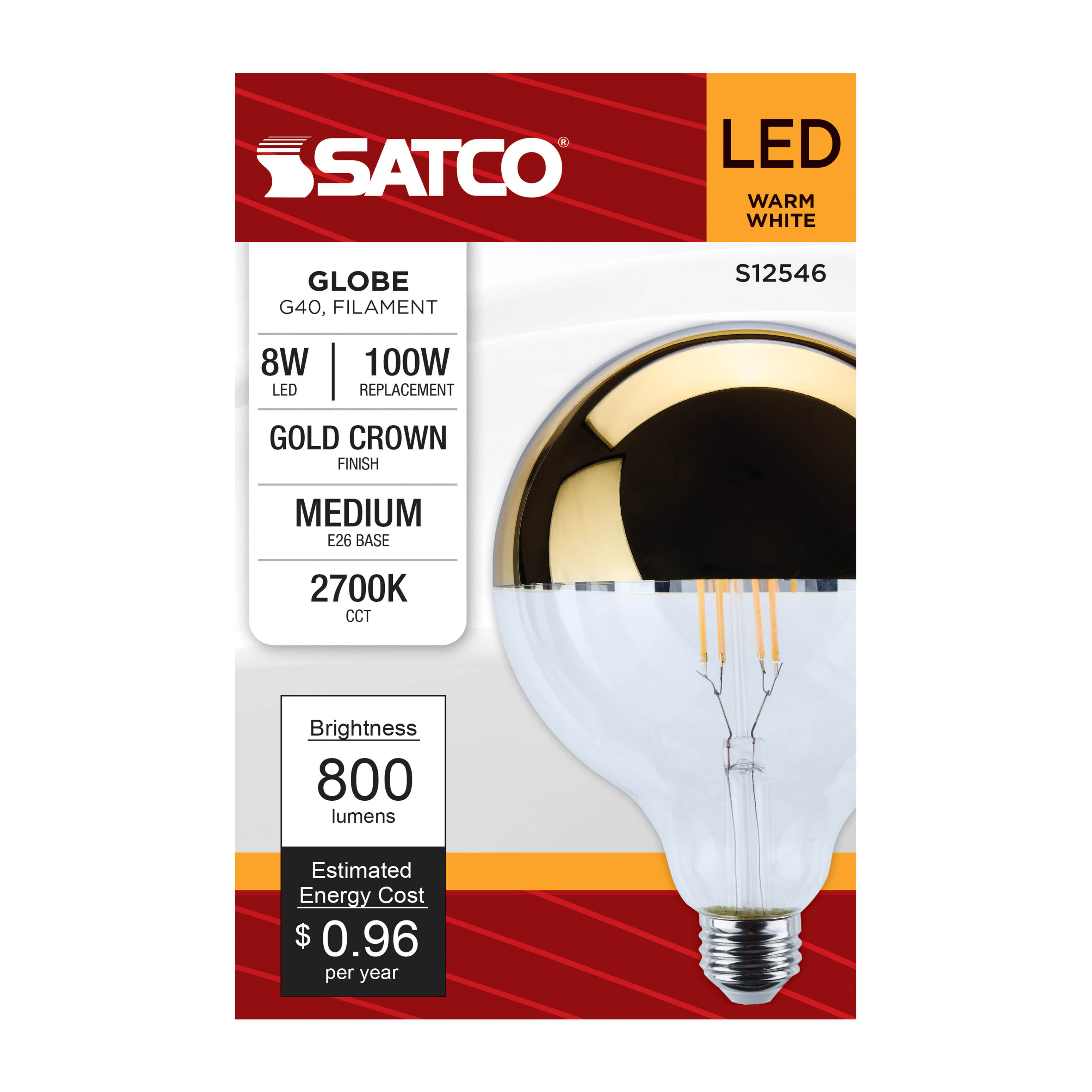 8G40/GOLD/LED/927/120V - S12546