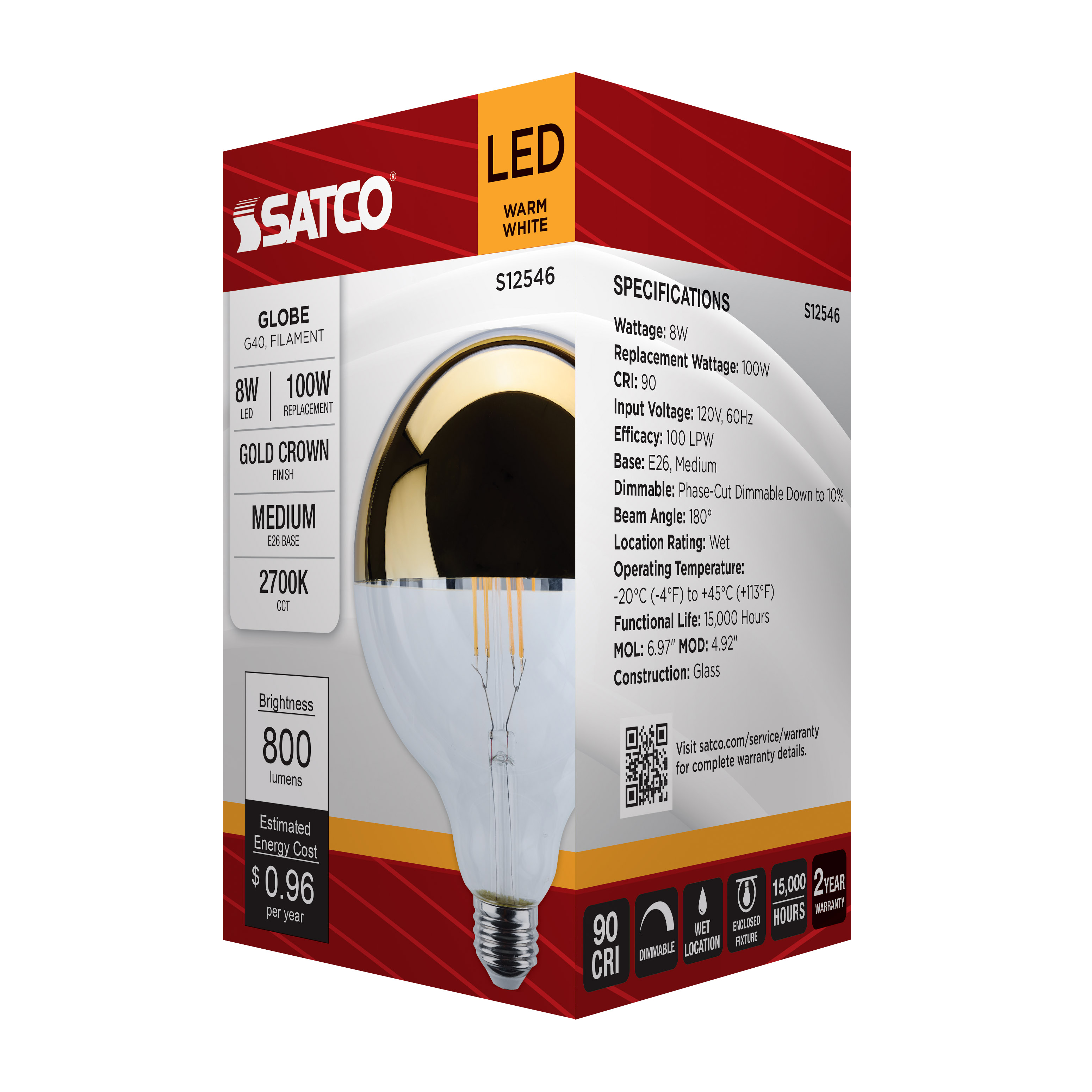 8G40/GOLD/LED/927/120V - S12546