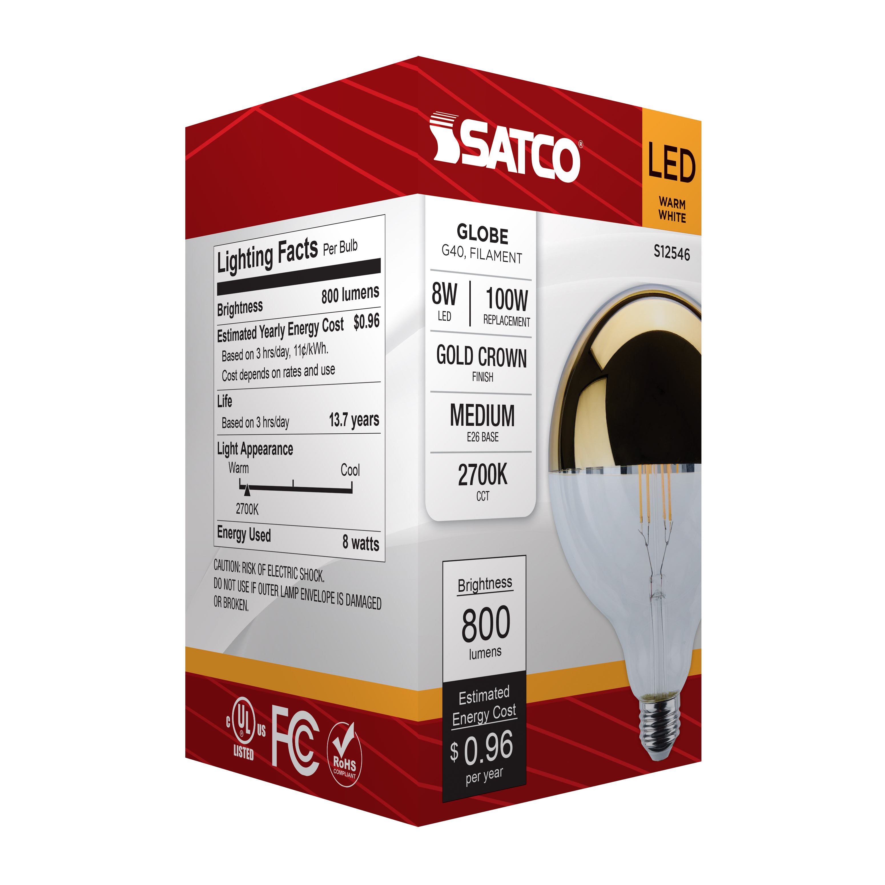 8G40/GOLD/LED/927/120V - S12546
