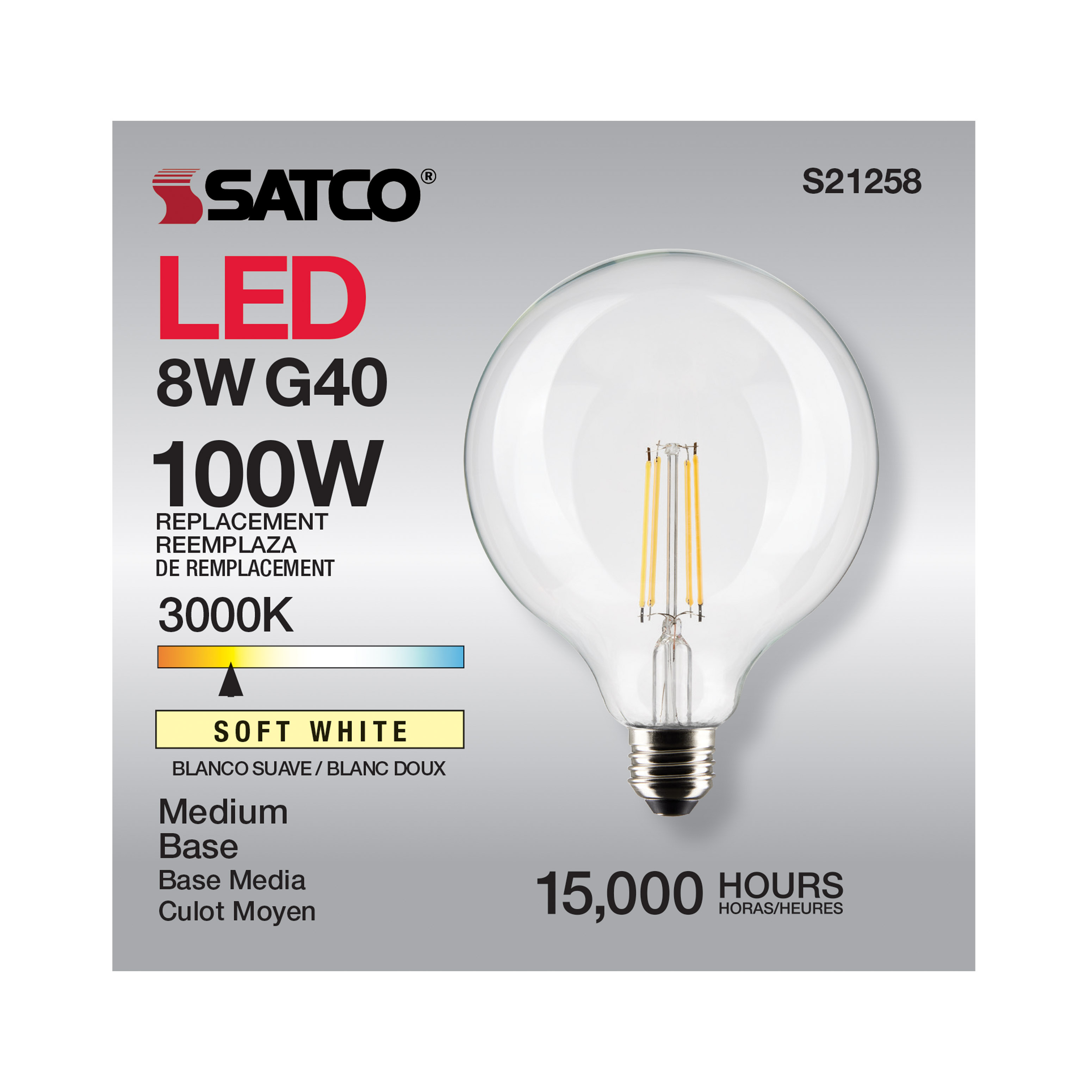 8G40/CL/LED/E26/930/120V - S21258