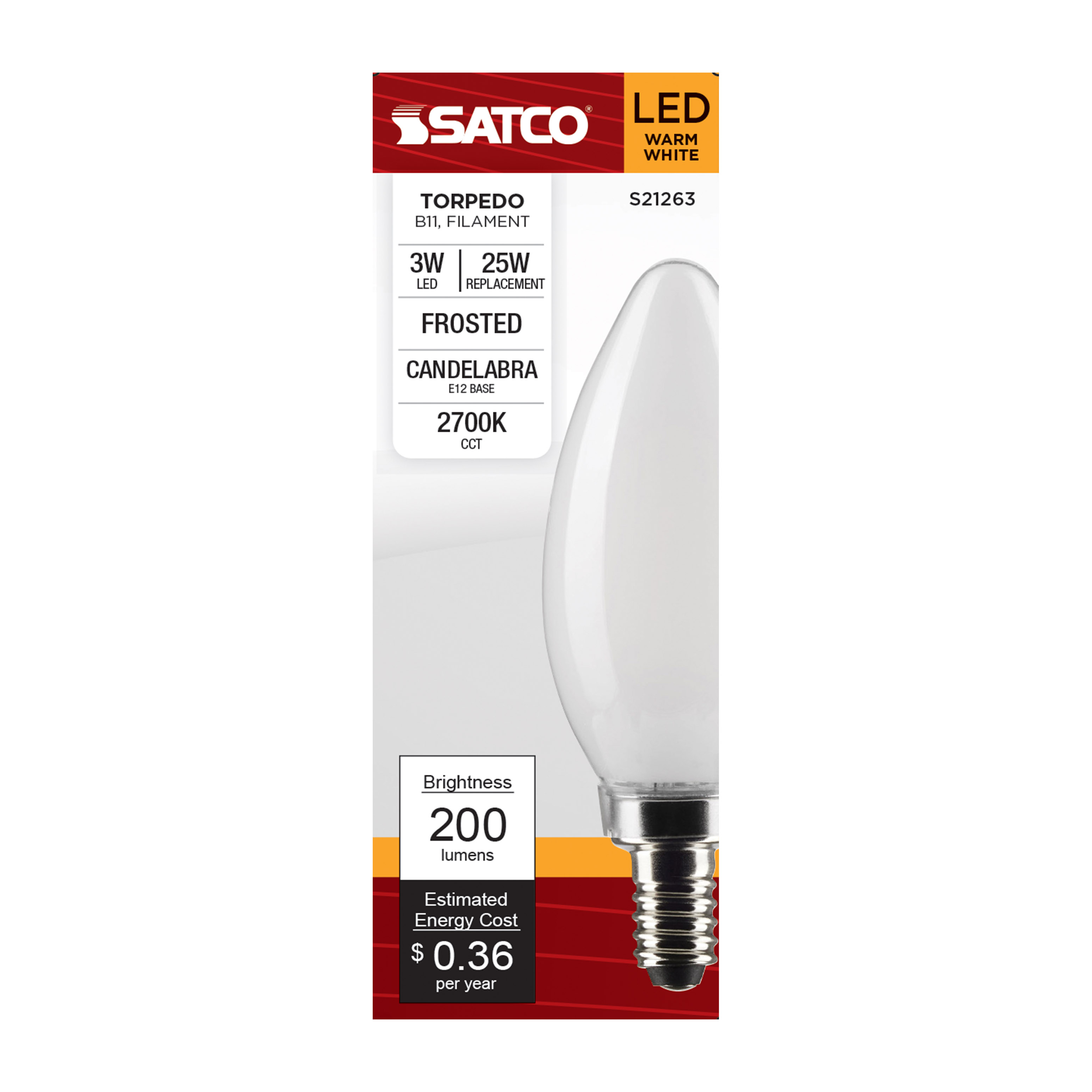 3B11/LED/927/FR/120V/E12 - S21263