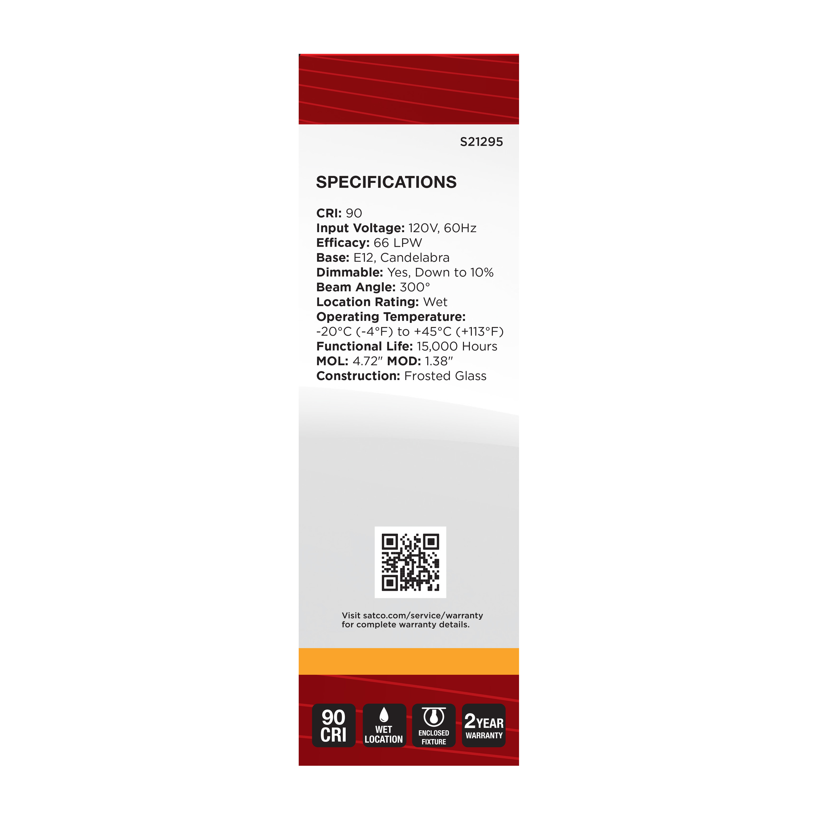 3CA10/LED/927/FR/120V/E12 - S21295