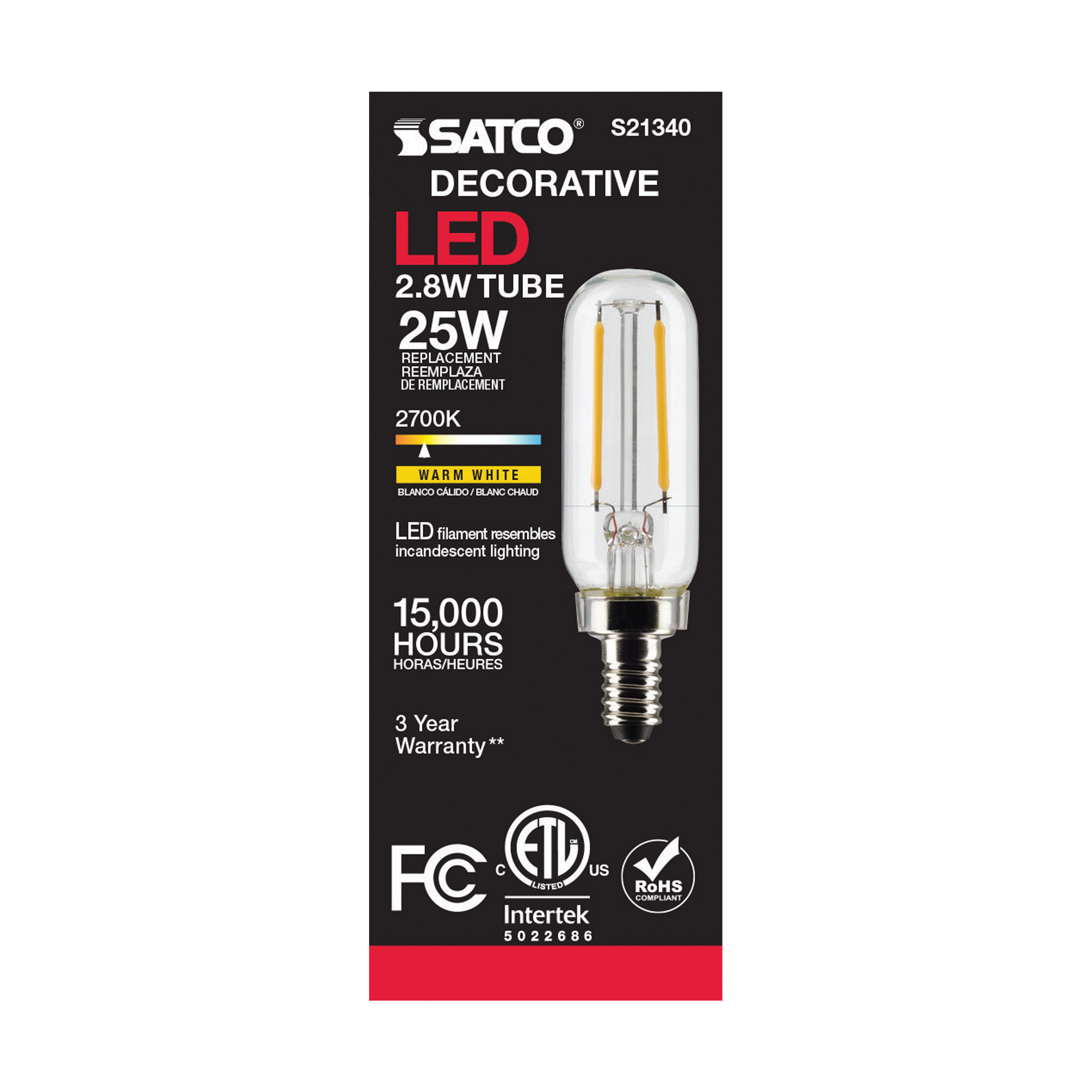 2.8T6/LED/CL/927/120V/E12 - S21340