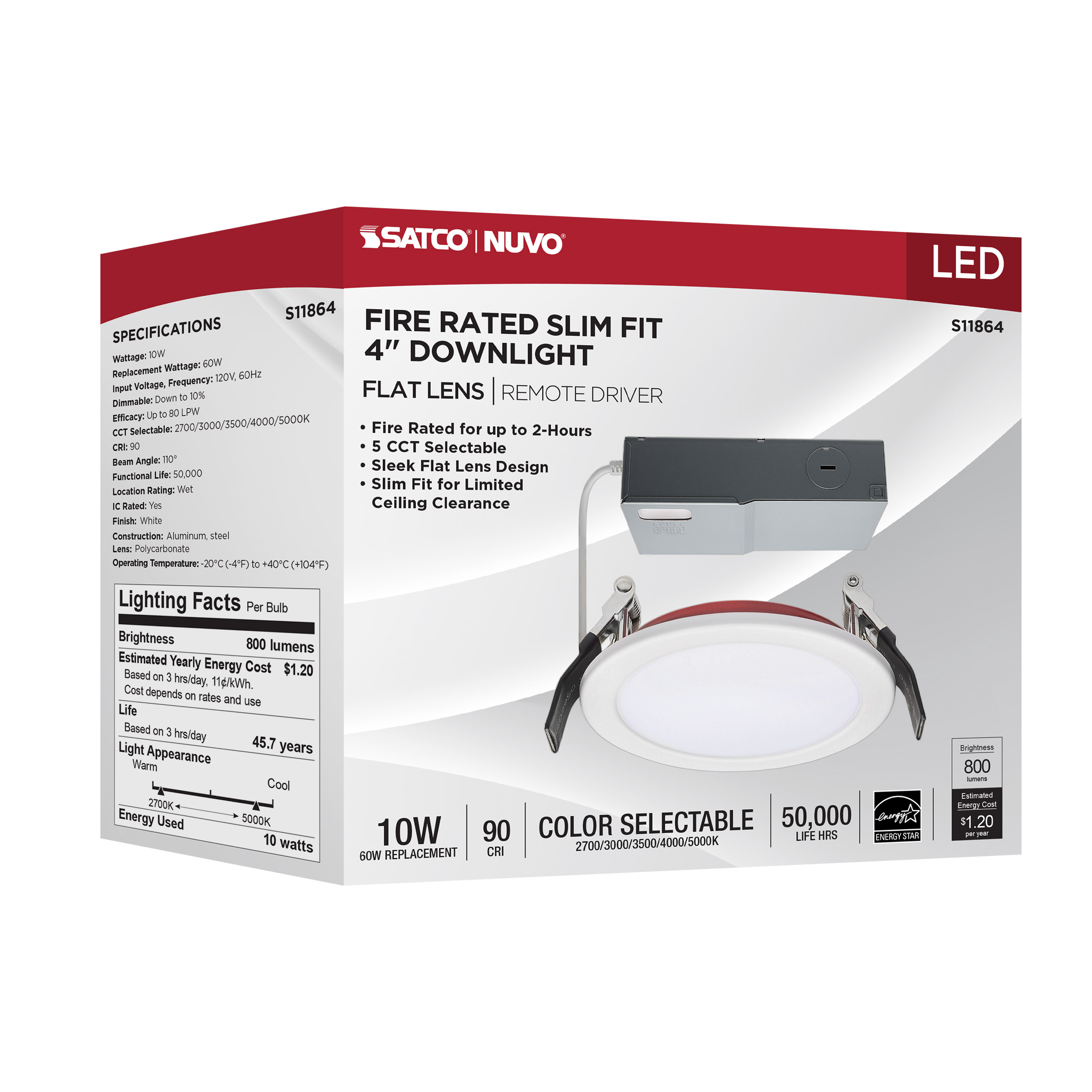 10WLED/4/FR/CCT/SLF/RD/FL/RND - S11864