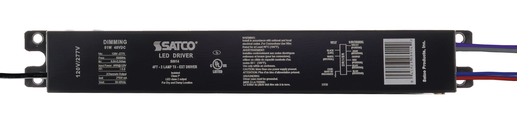4FT - 2 LAMP T5 - EXT DRIVER - S8014