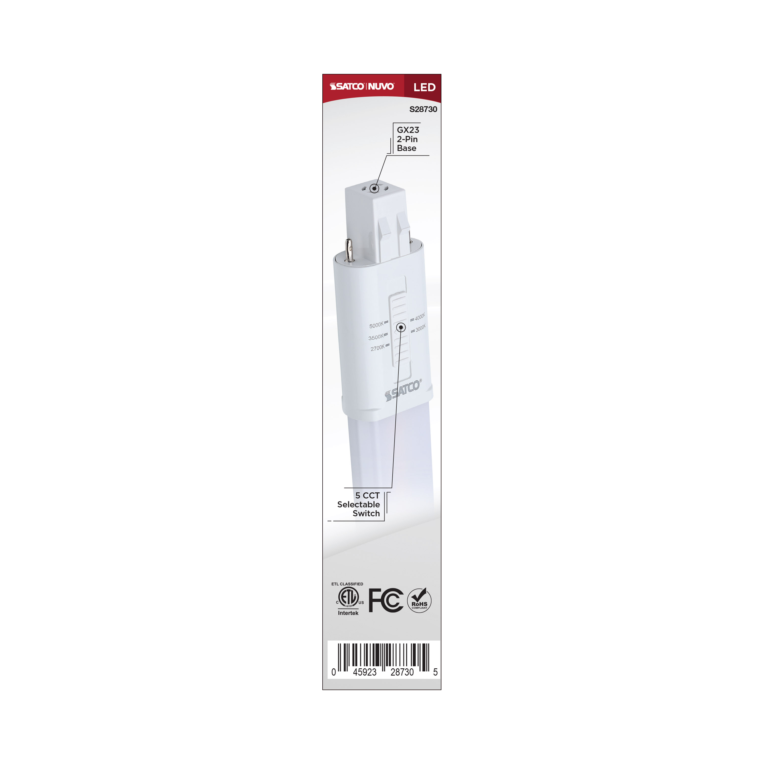 6W/LED/CFL/5CCT/GX23/BP - S28730