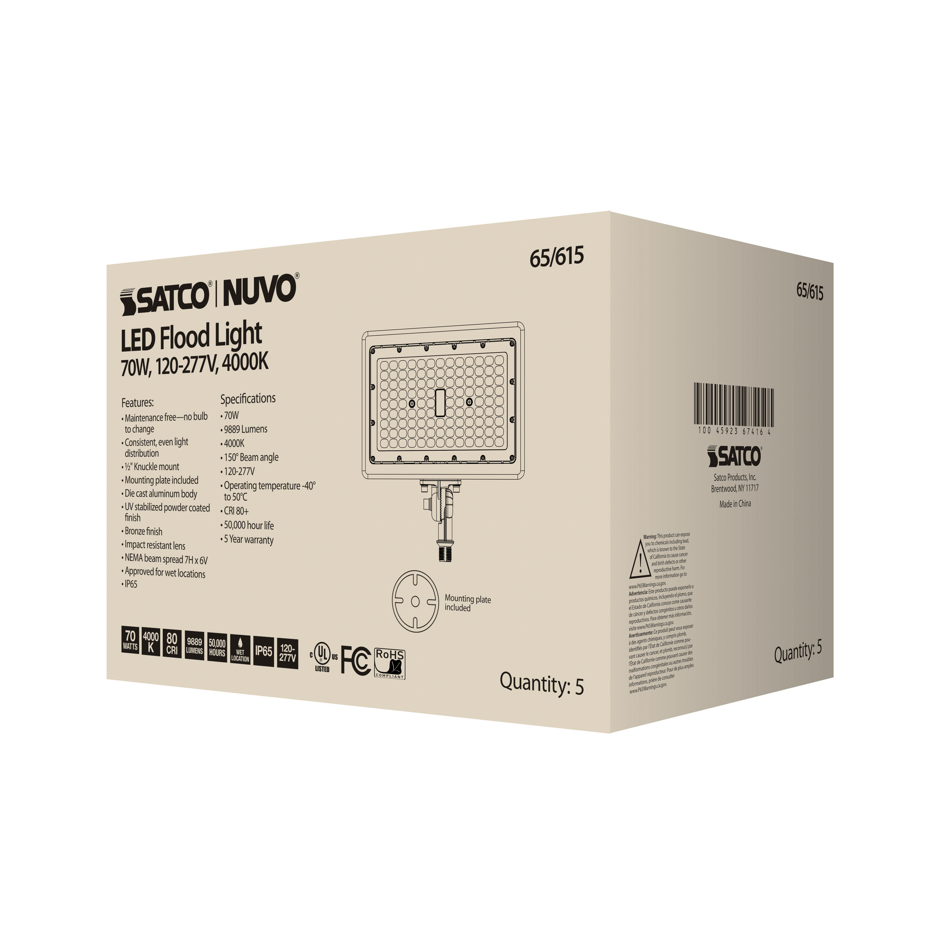 LED FLOOD 70W 4000K - 65-615