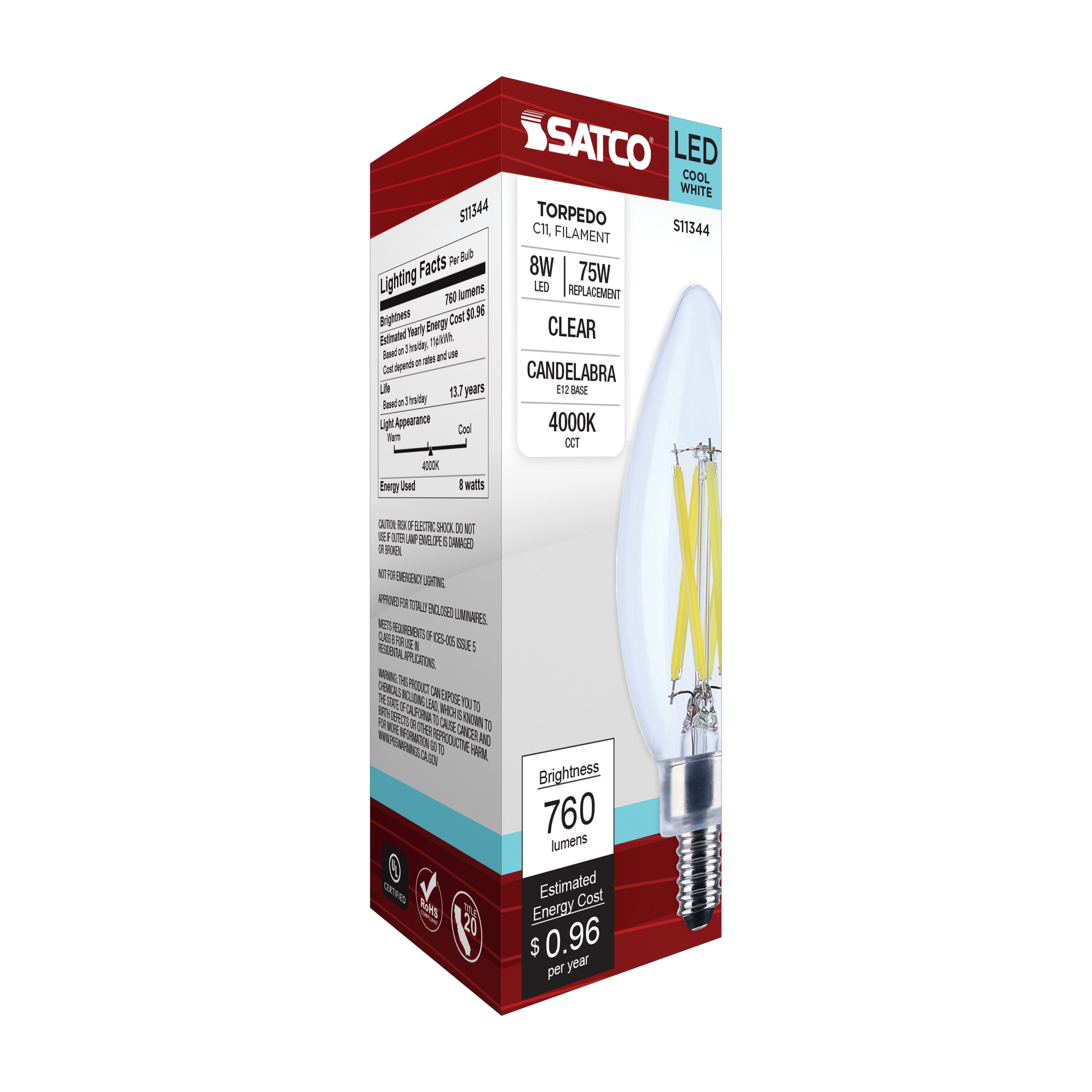 8W/CTC/LED/940/120V/E12 - S11344