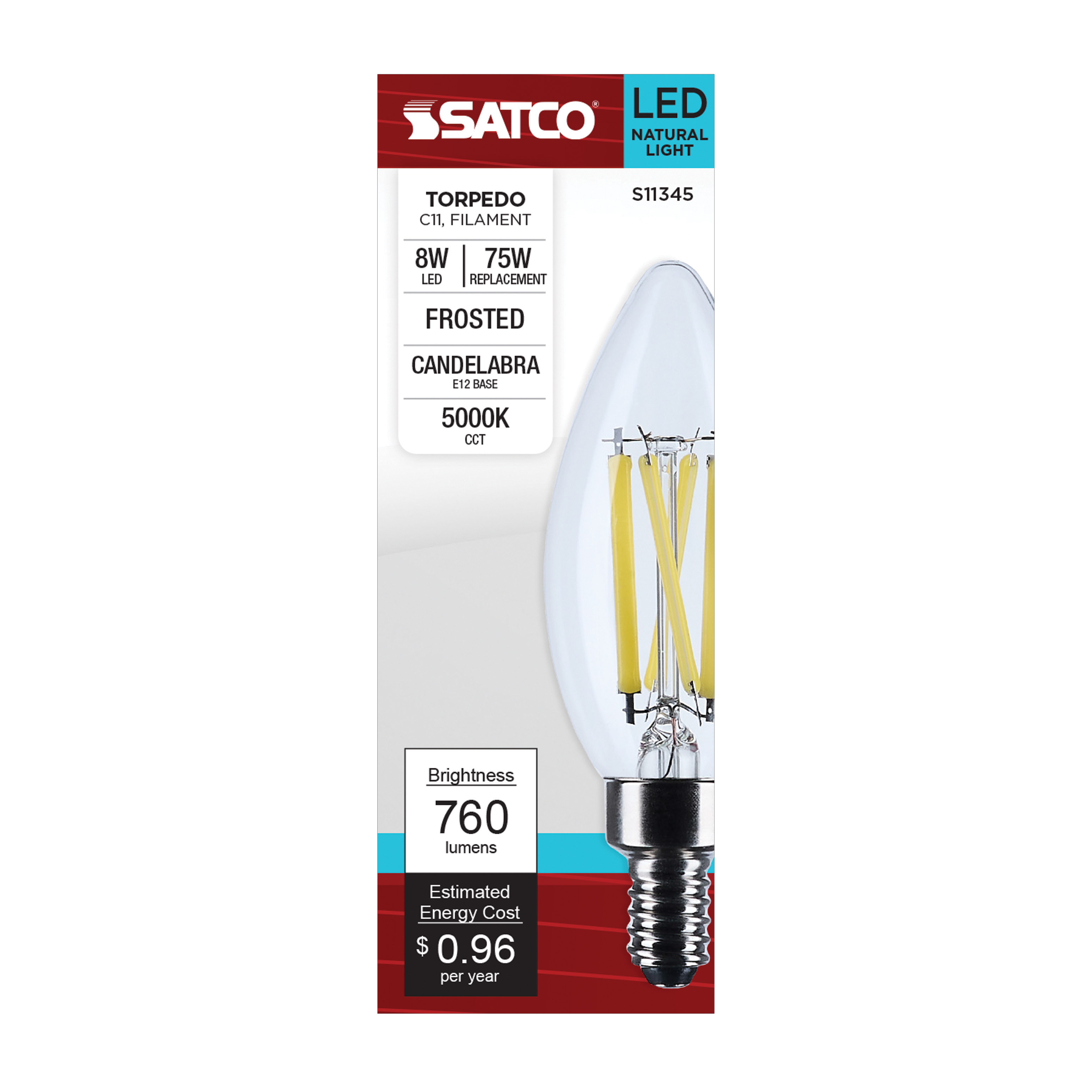 8W/CTC/LED/950/120V/E12 - S11345