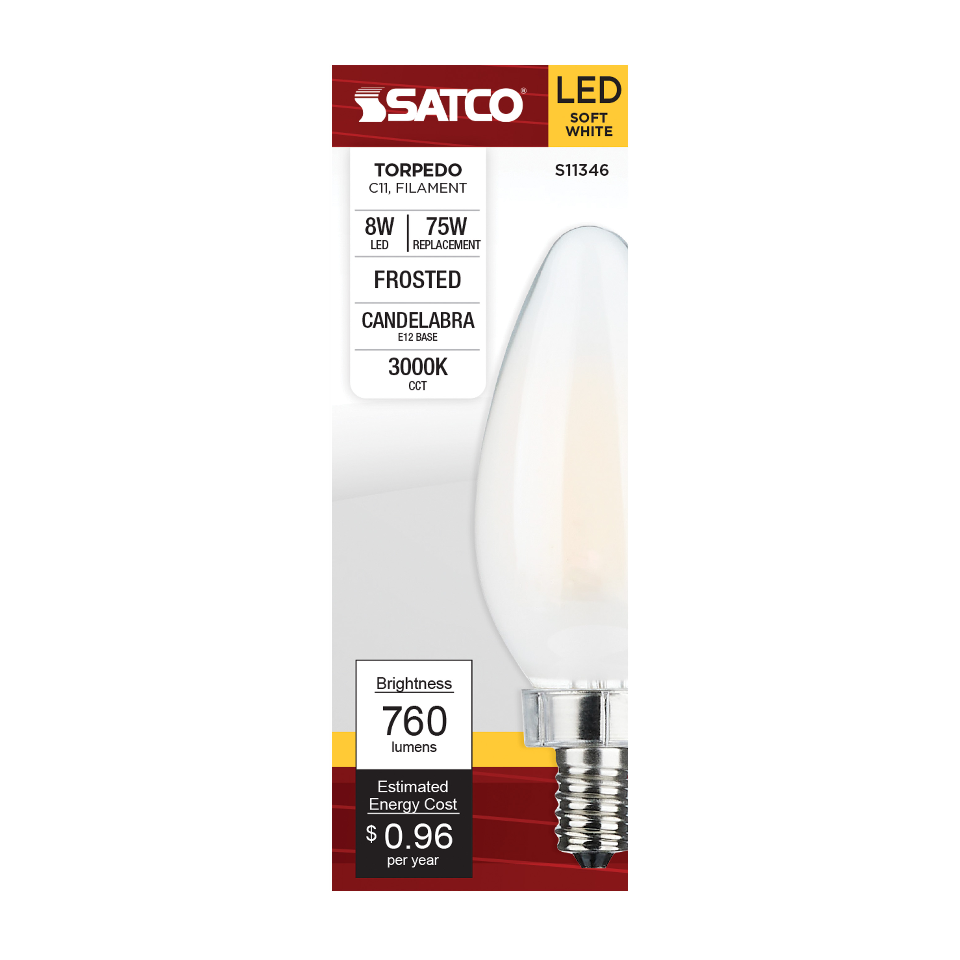 8W/CTF/LED/930/120V/E12 - S11346