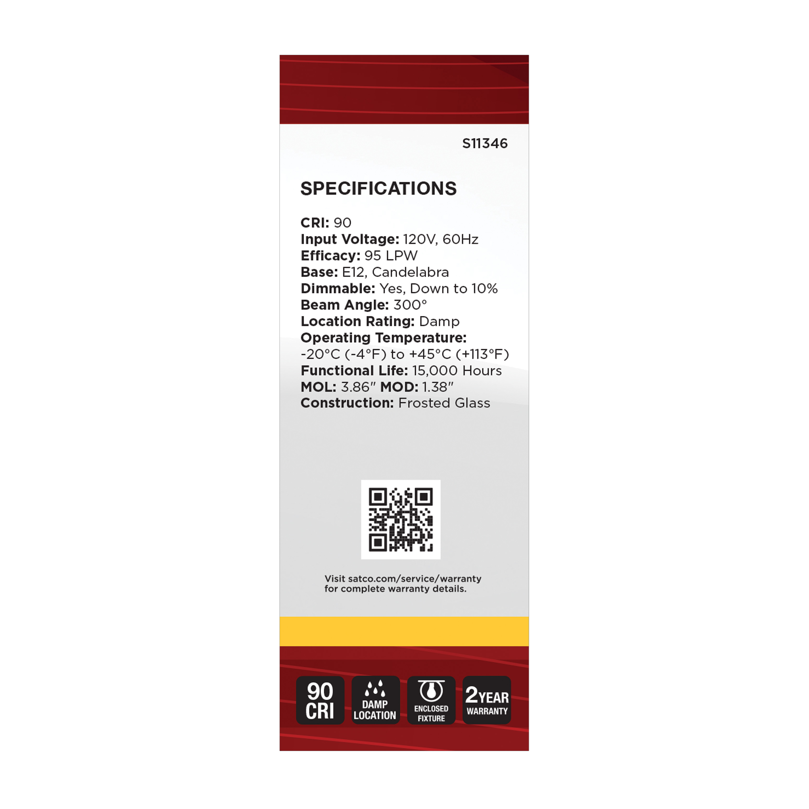 8W/CTF/LED/930/120V/E12 - S11346