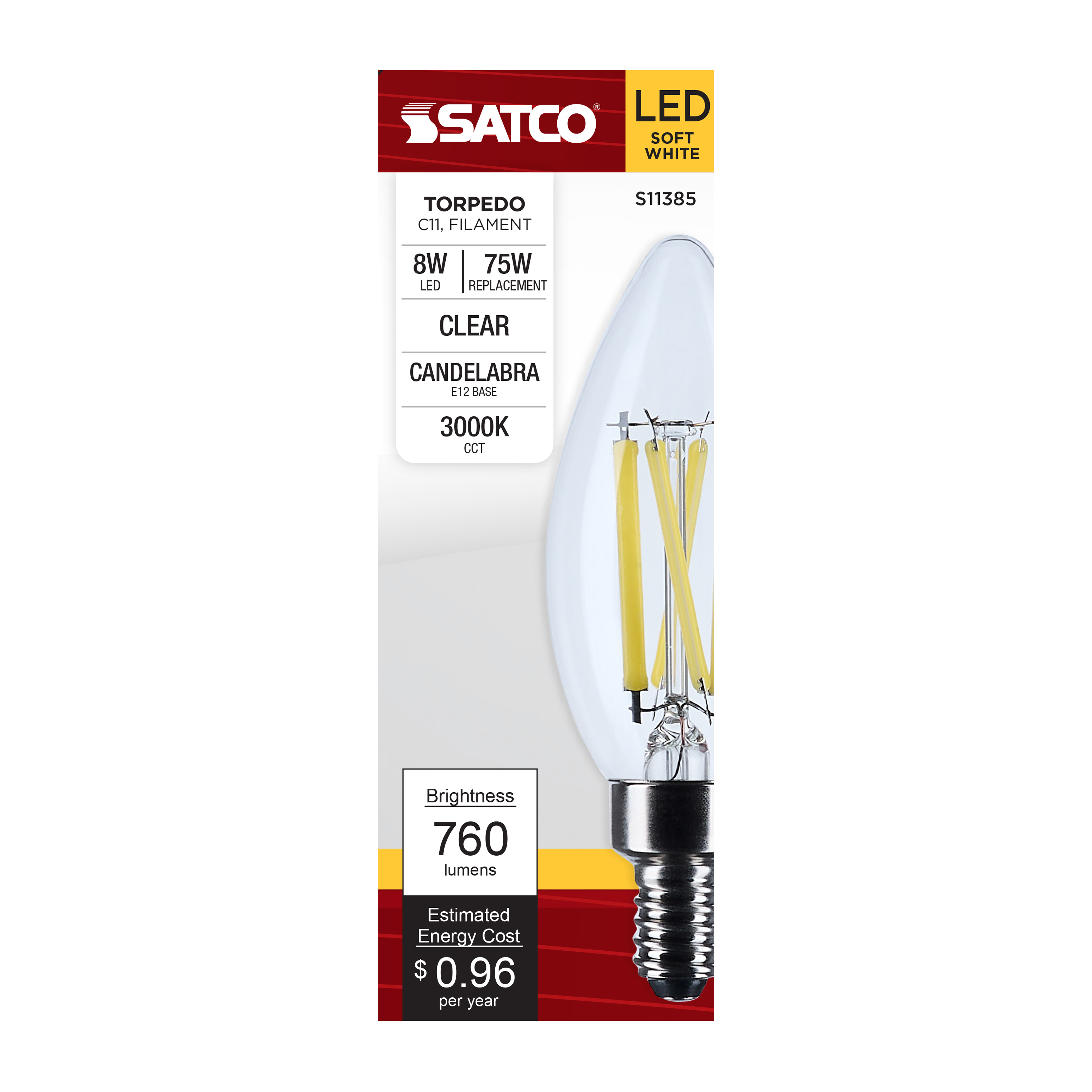 8W/CTC/LED/930/120V/E12 - S11385