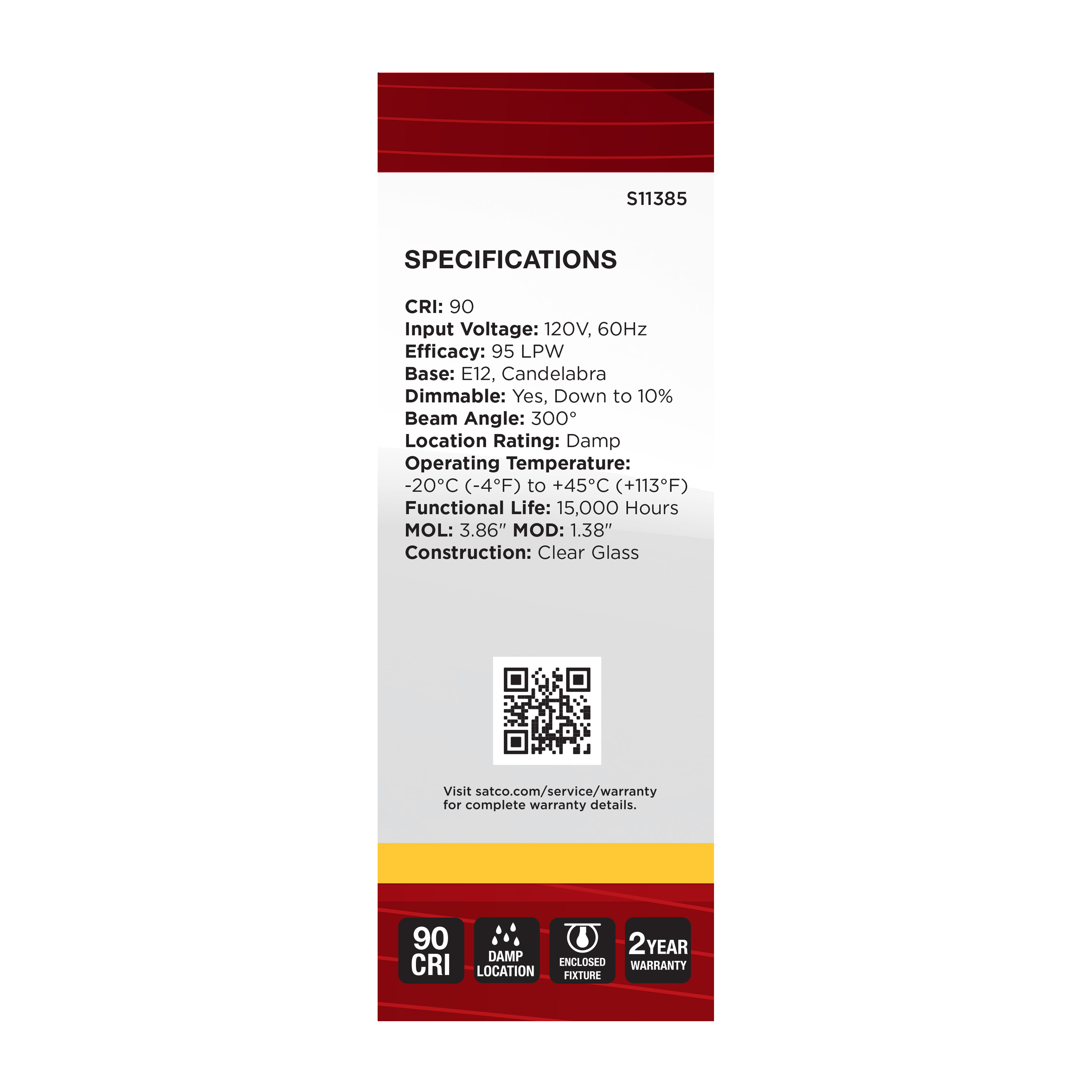 8W/CTC/LED/930/120V/E12 - S11385