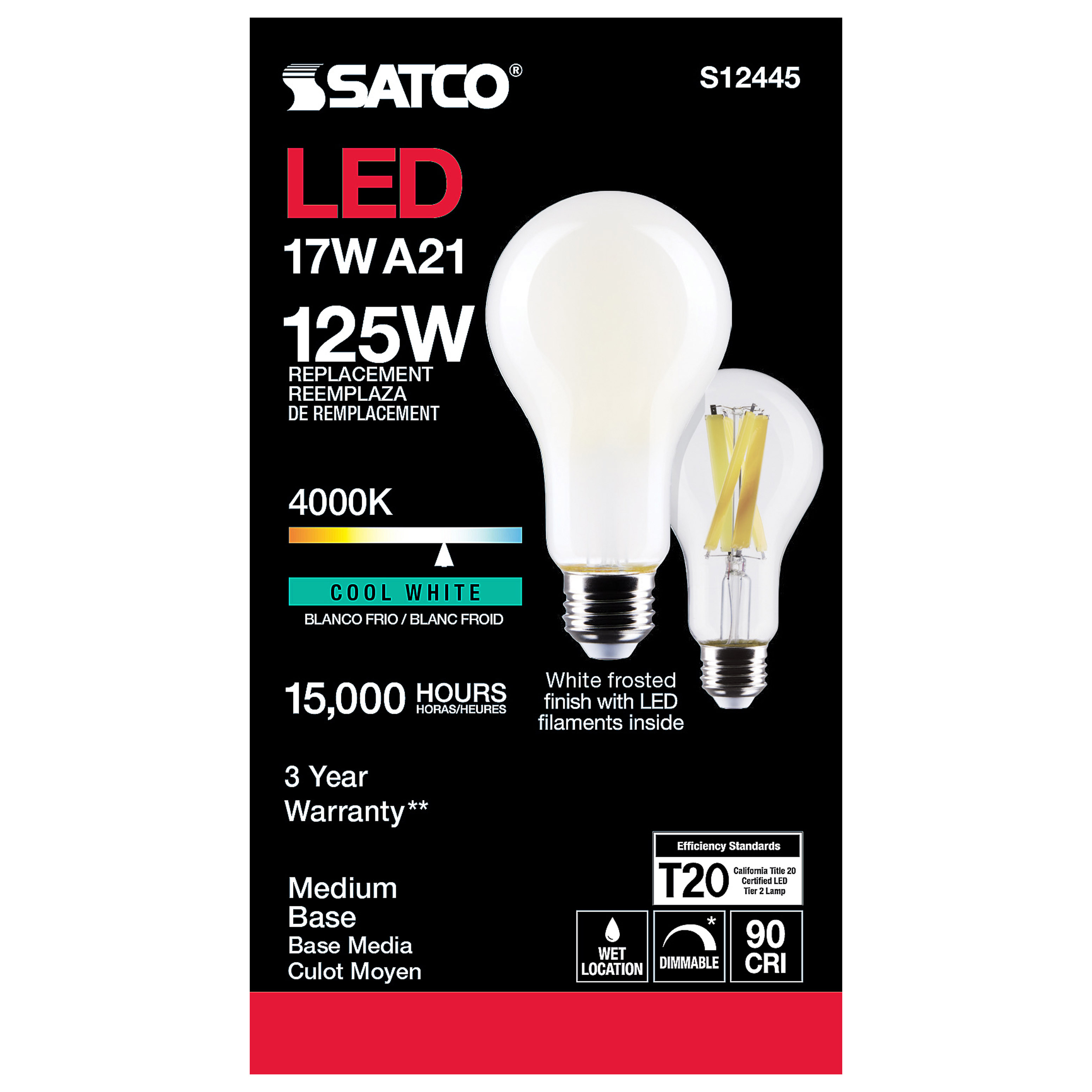 17A21/FR/LED/E26/940/120V - S12445