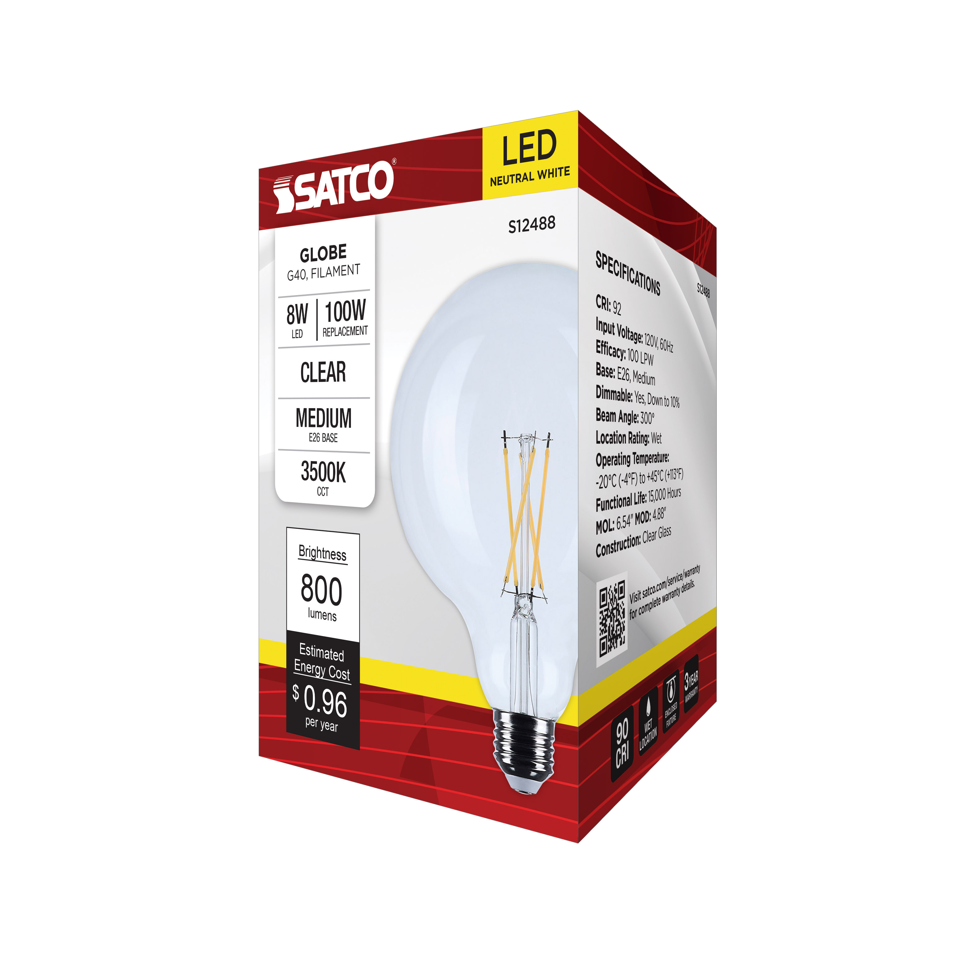 8G40/CL/LED/E26/935/120V - S12488