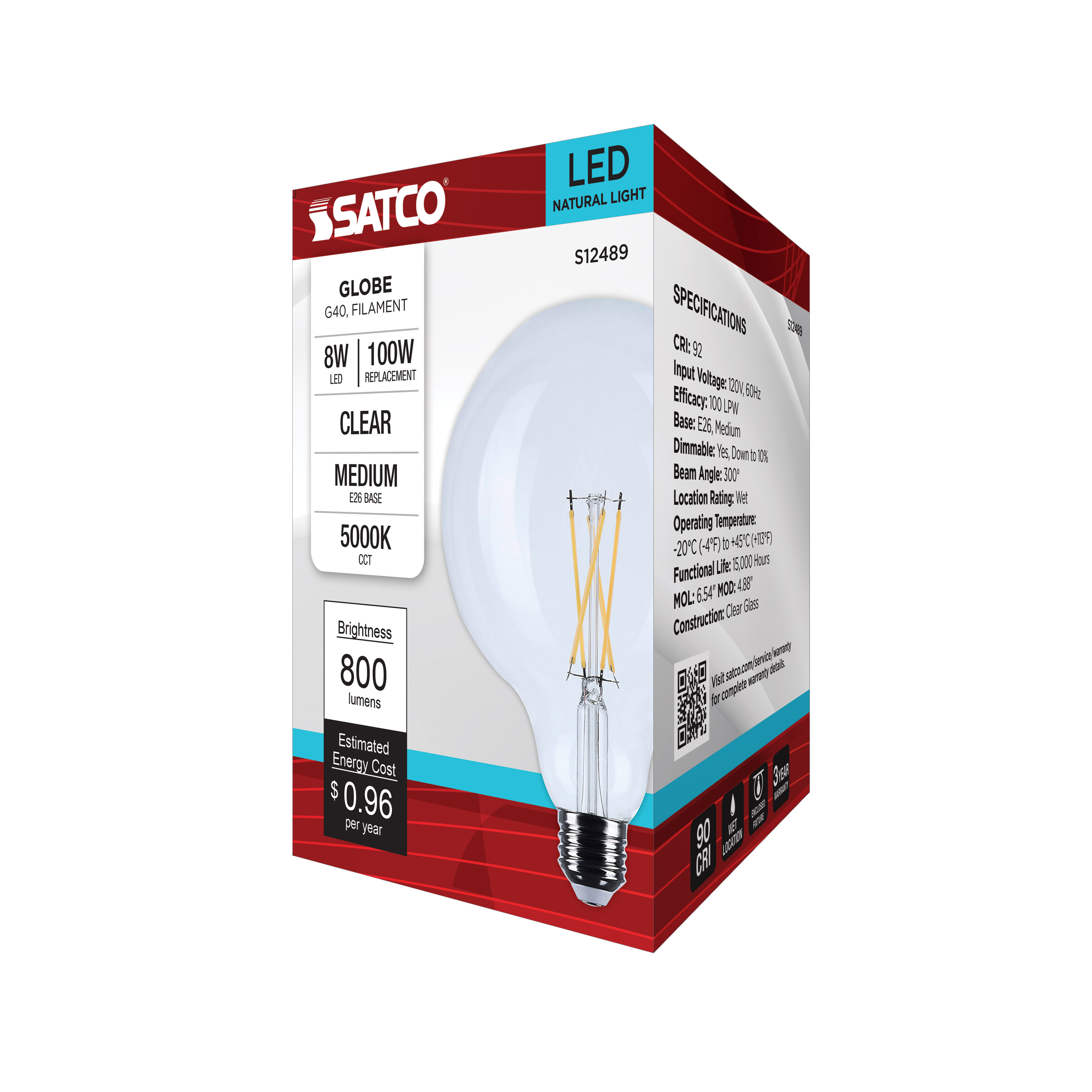 8G40/CL/LED/E26/950/120V - S12489