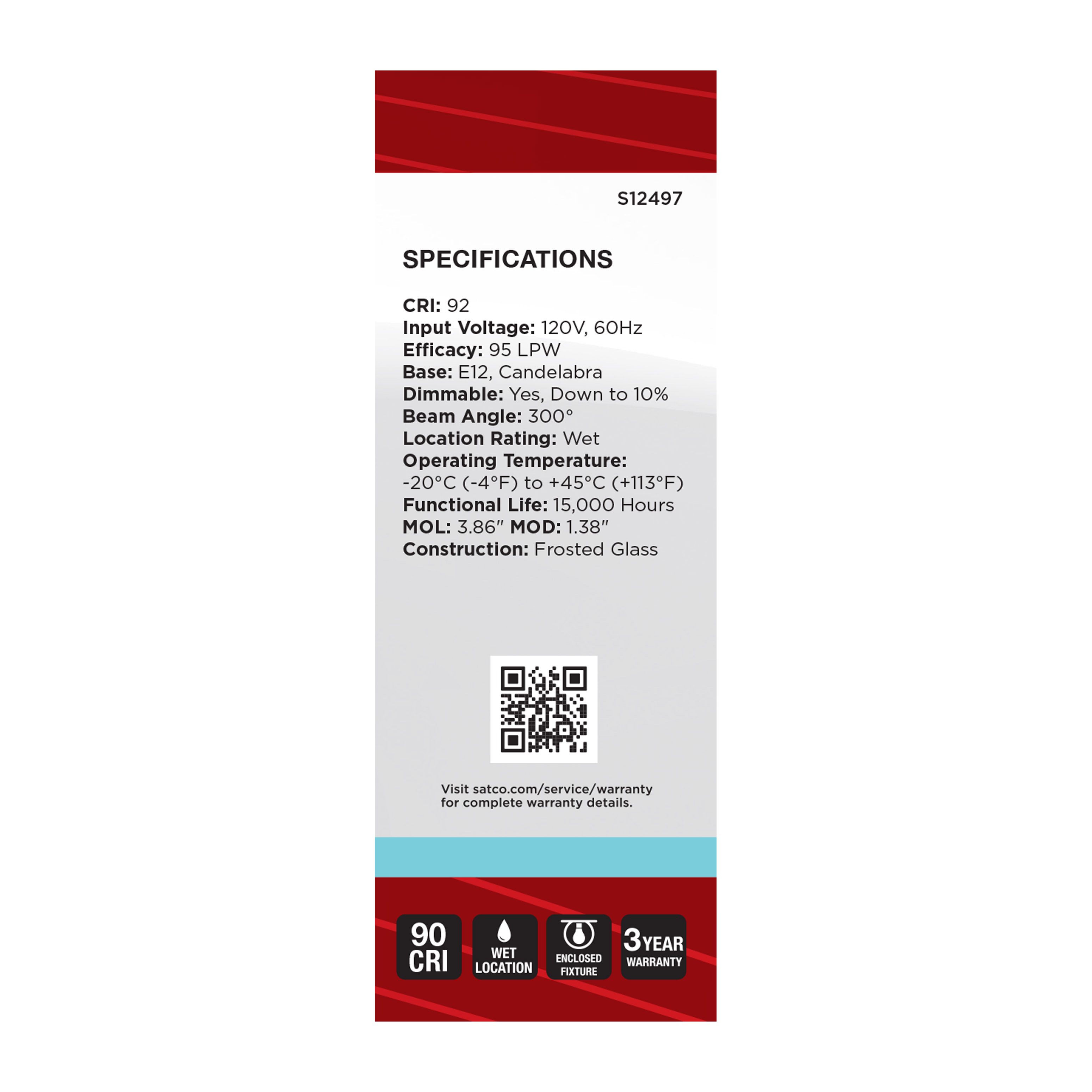 8W/CTF/LED/940/120V/E12 - S12497