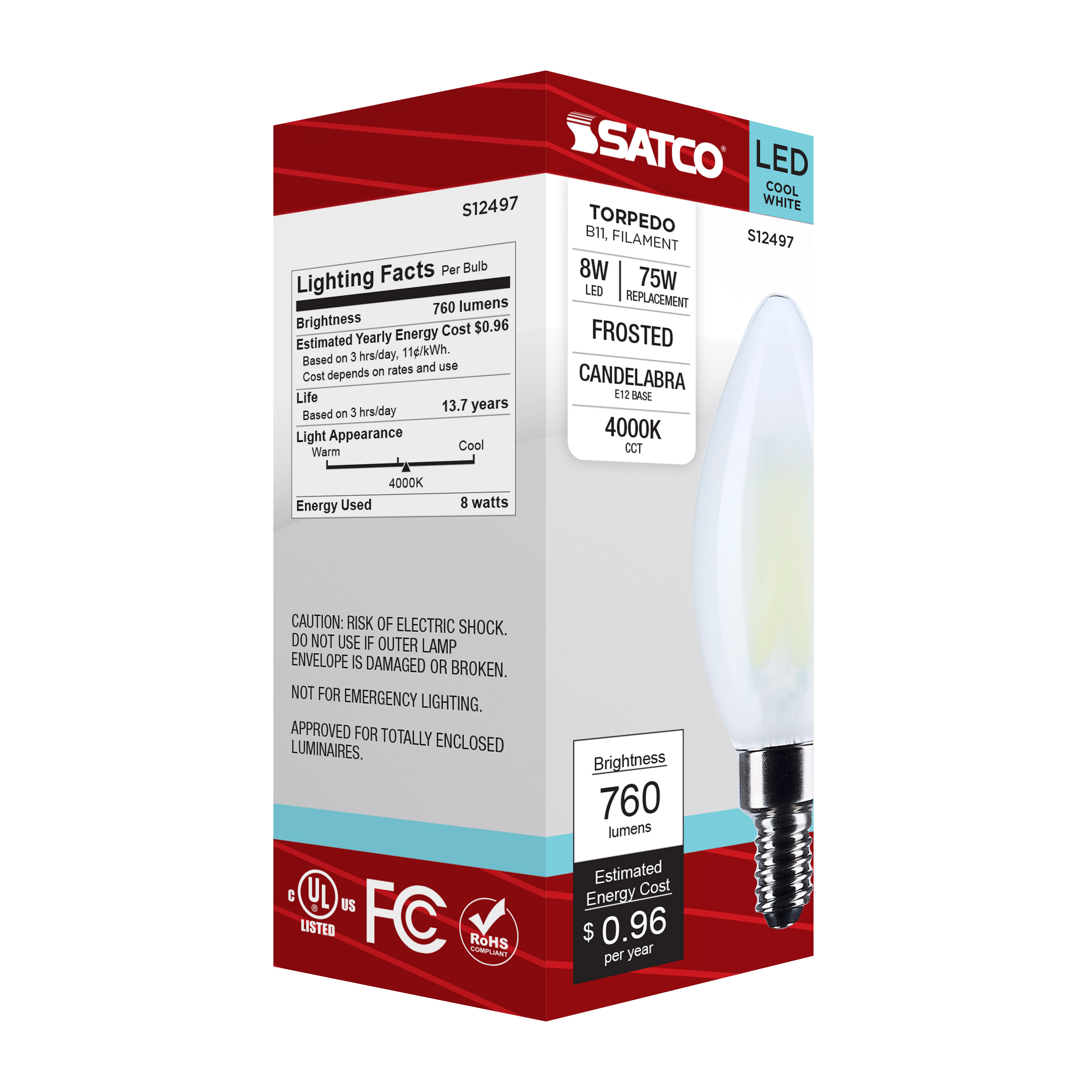 8W/CTF/LED/940/120V/E12 - S12497