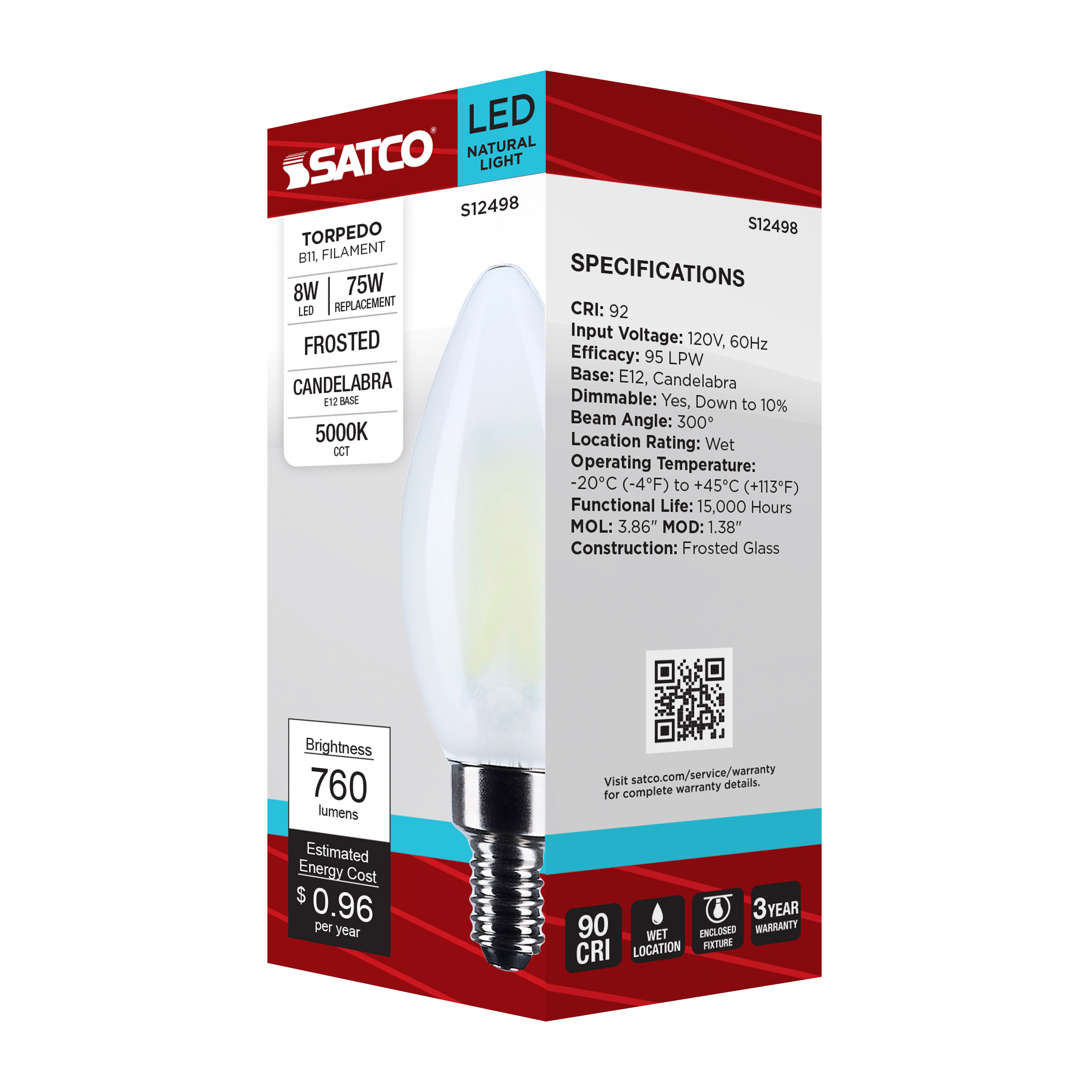 8W/CTF/LED/950/120V/E12 2 - S12498