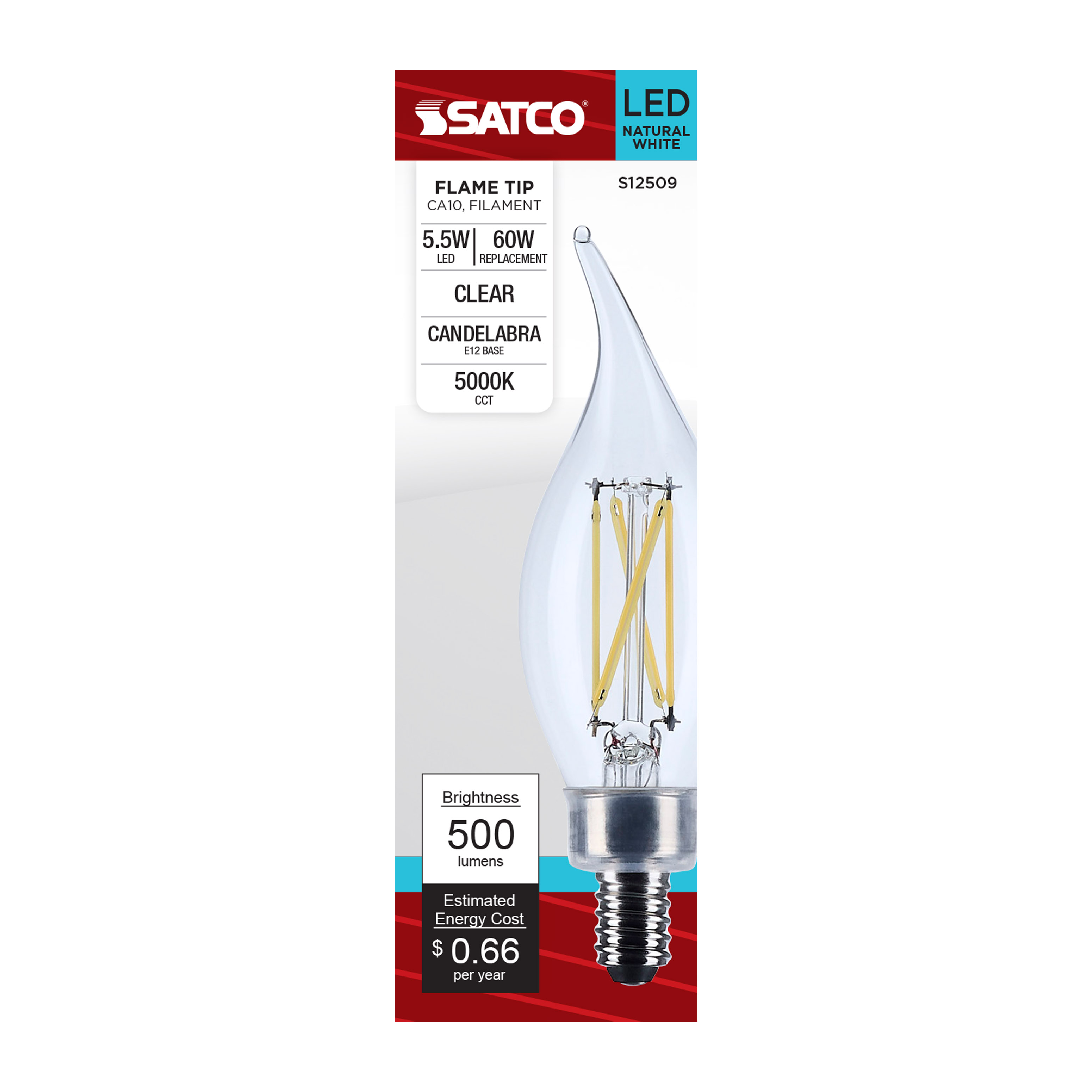 5.5CA10/LED/950/CL/120V/E12 - S12509
