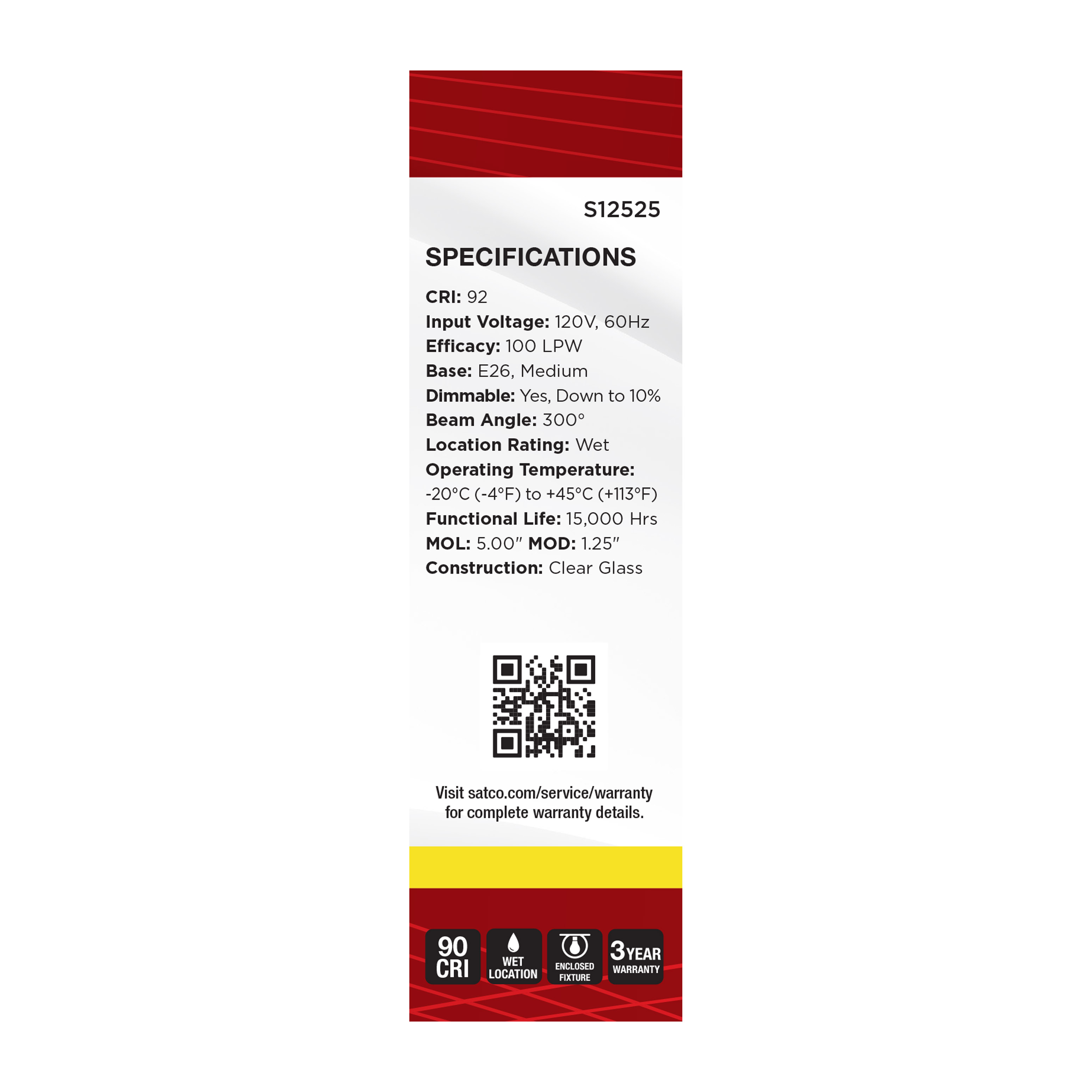 8T10/LED/CL/935/120V/E26 - S12525