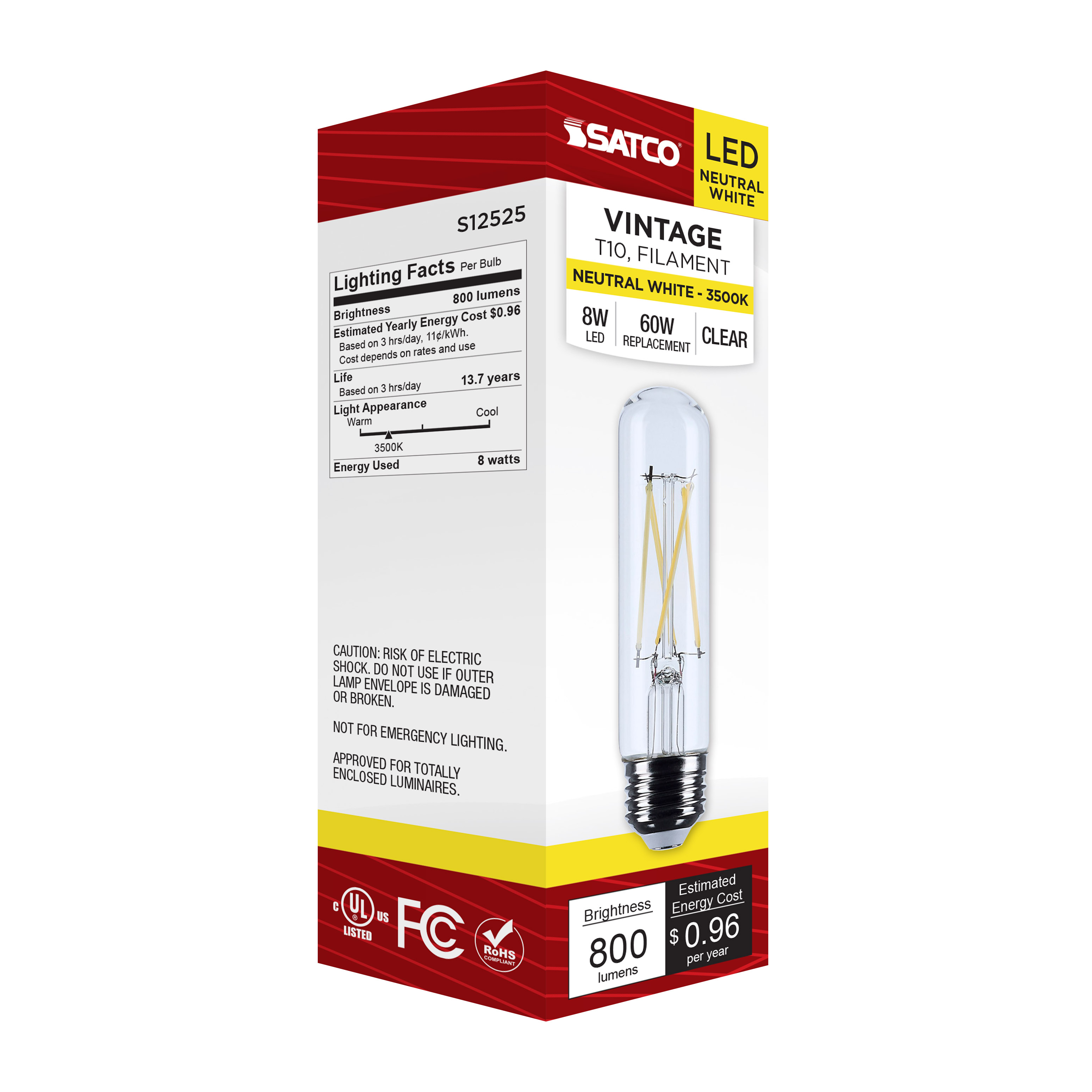 8T10/LED/CL/935/120V/E26 - S12525