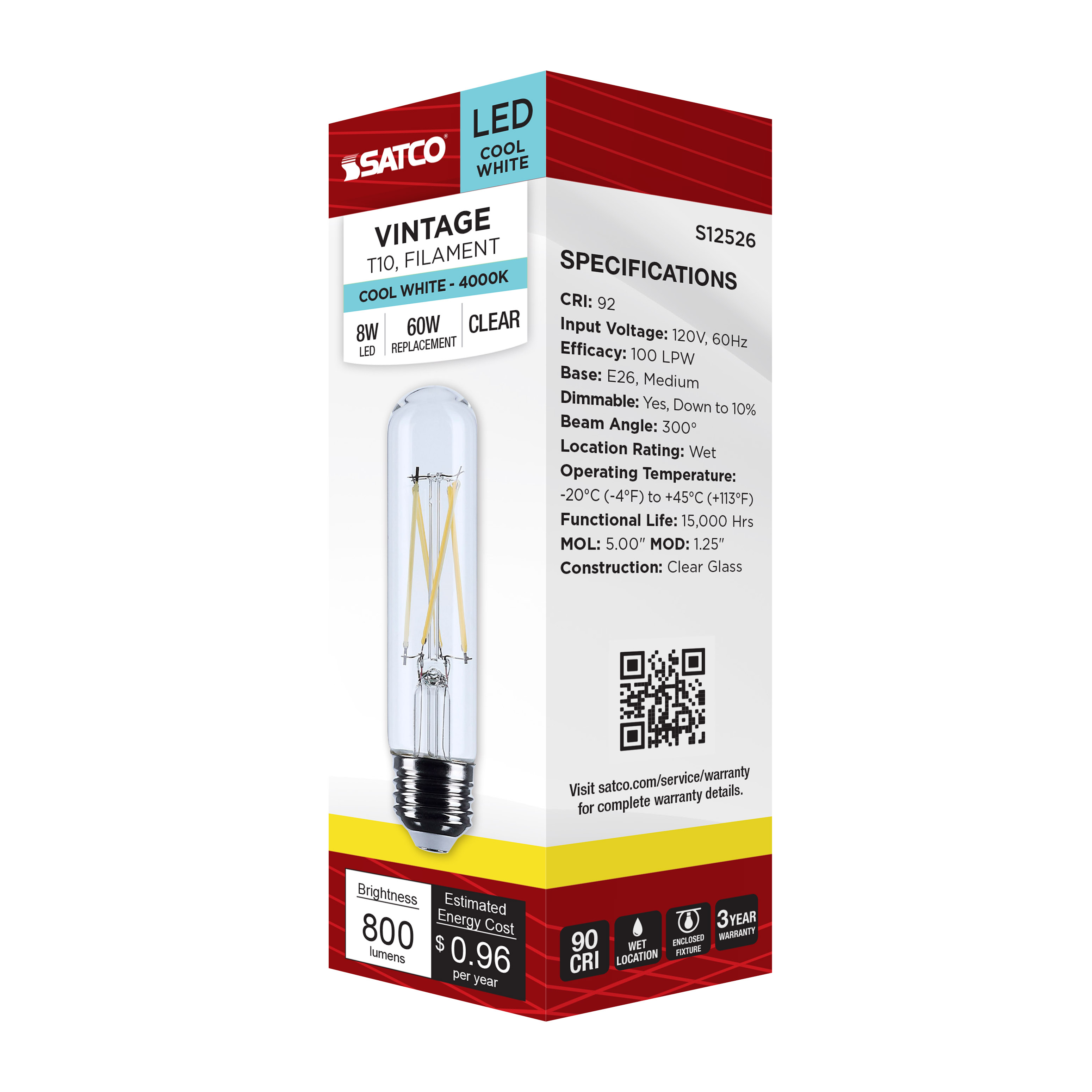 8T10/LED/CL/940/120V/E26 - S12526
