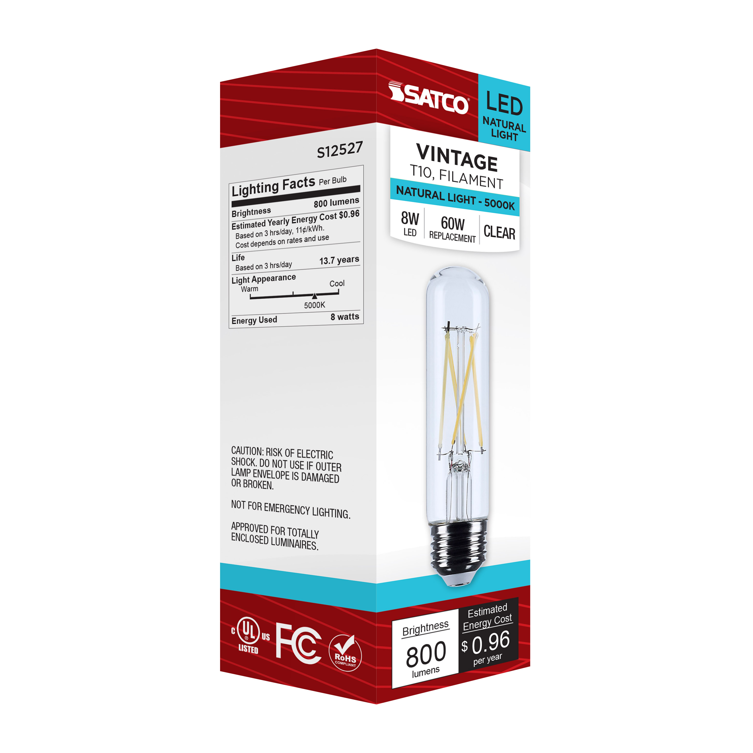 8T10/LED/CL/950/120V/E26 - S12527