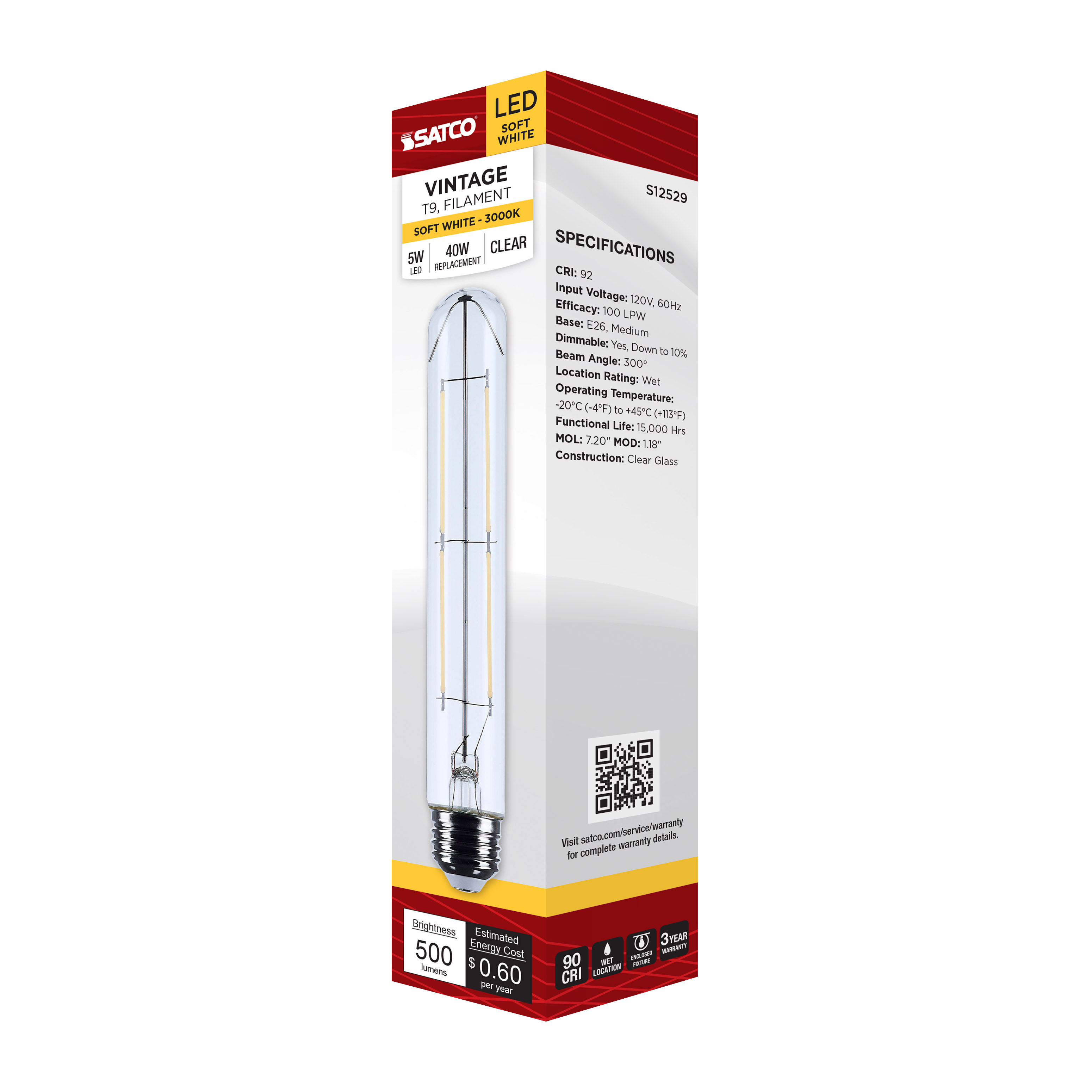 5T9/LED/CL/930/120V/E26 - S12529