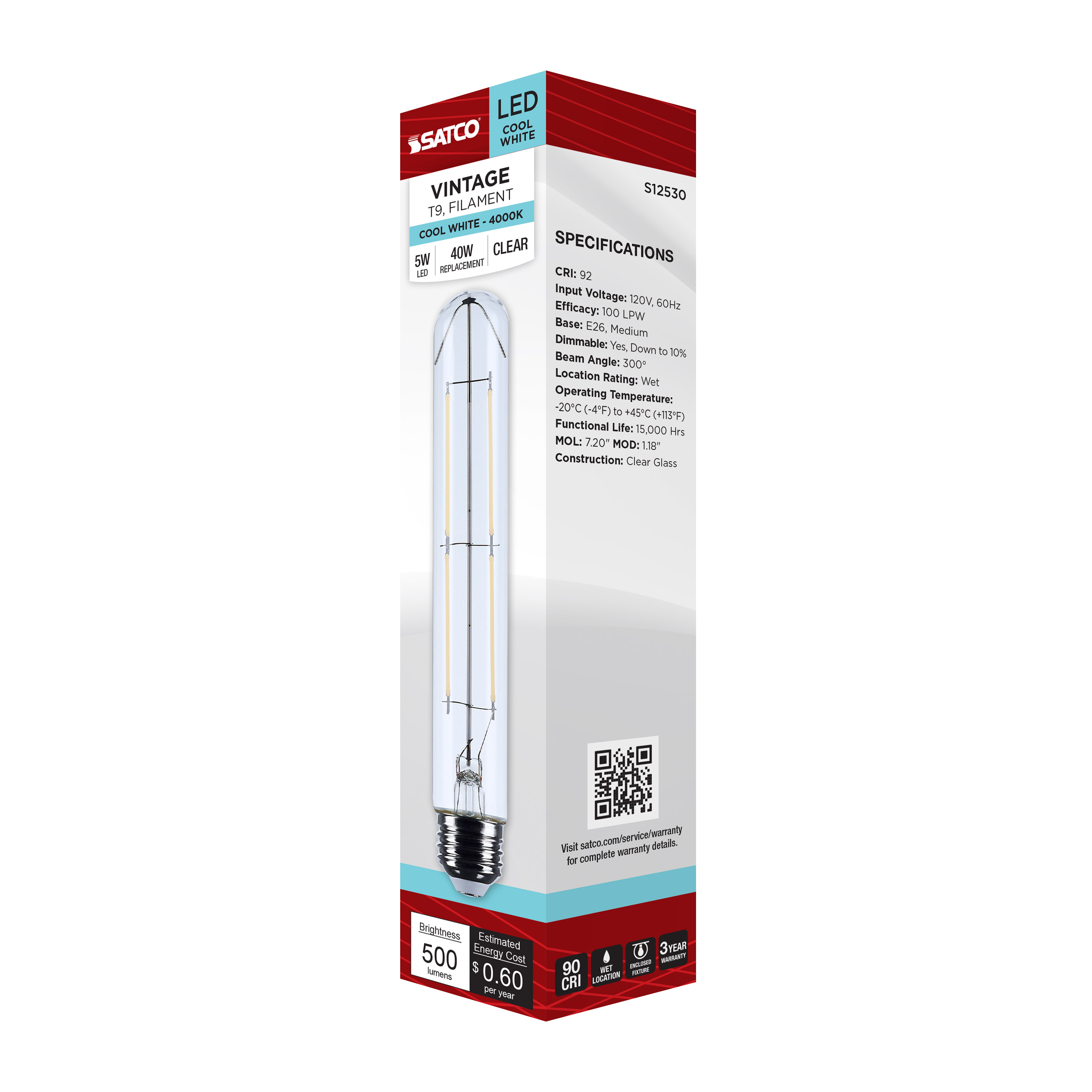 5T9/LED/CL/940/120V/E26 - S12530