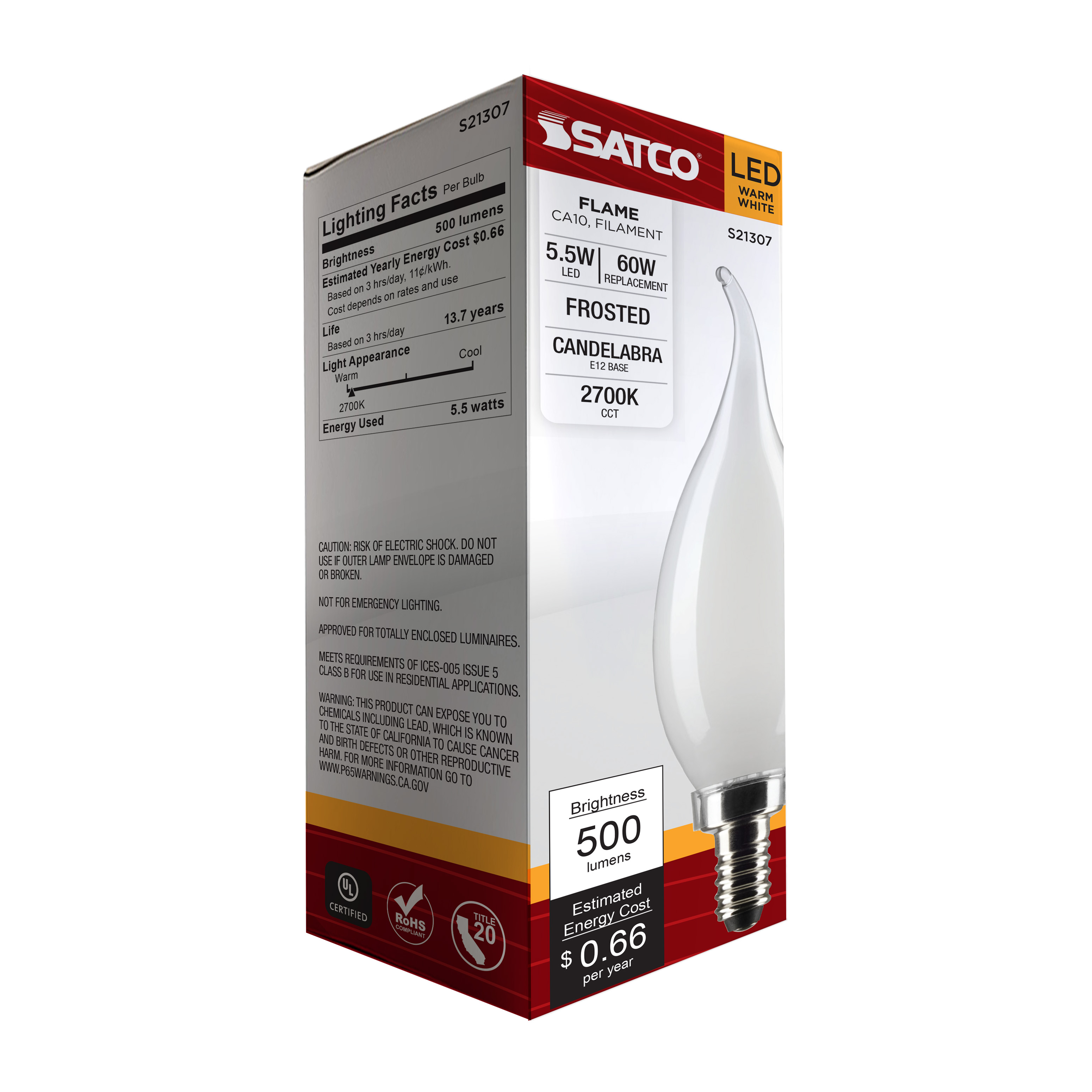 5.5CA10/LED/927/FR/120V/E12 - S21307