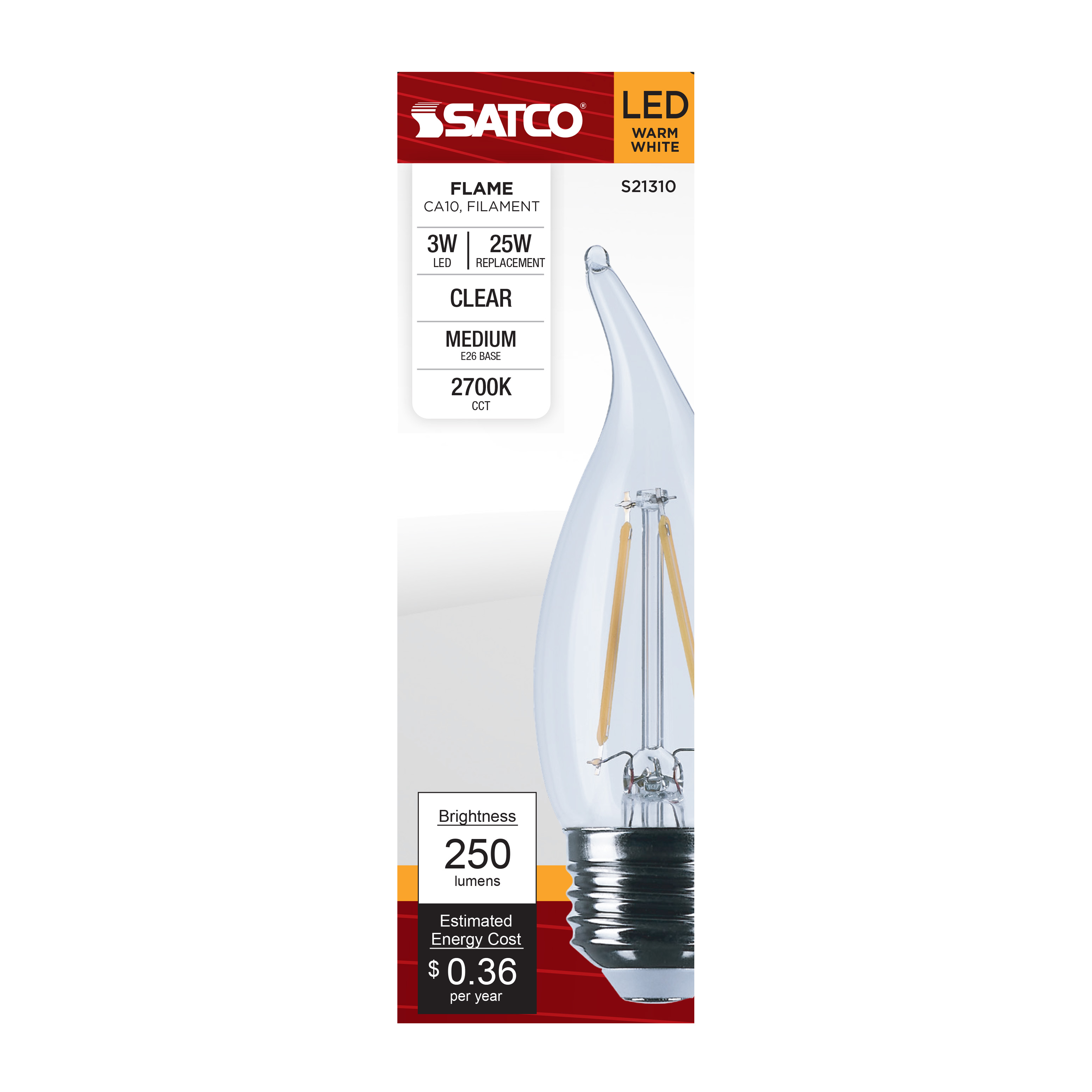 3CA10/LED/927/CL/120V/E26 - S21310