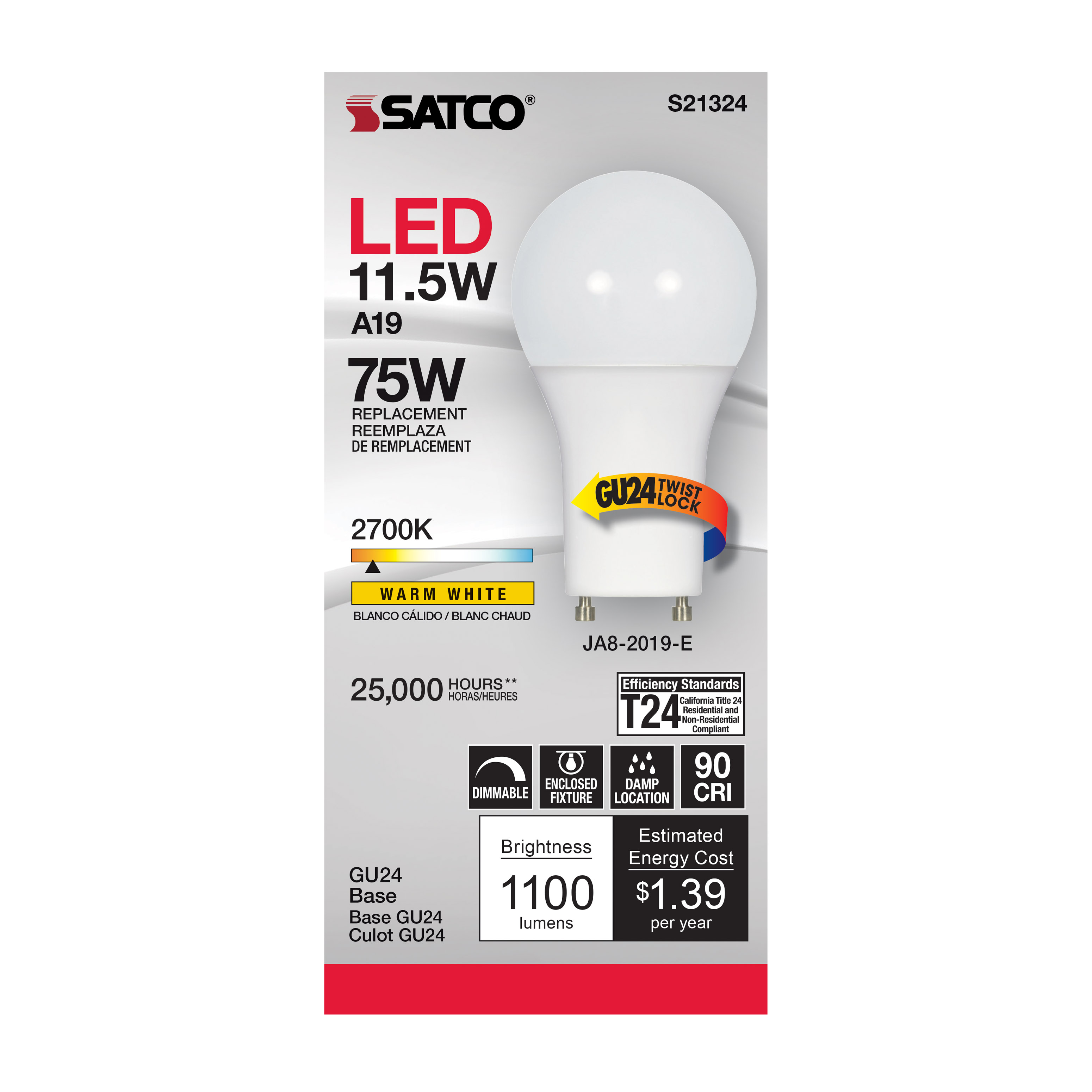11.5A19LED/927/GU24/120V - S21324