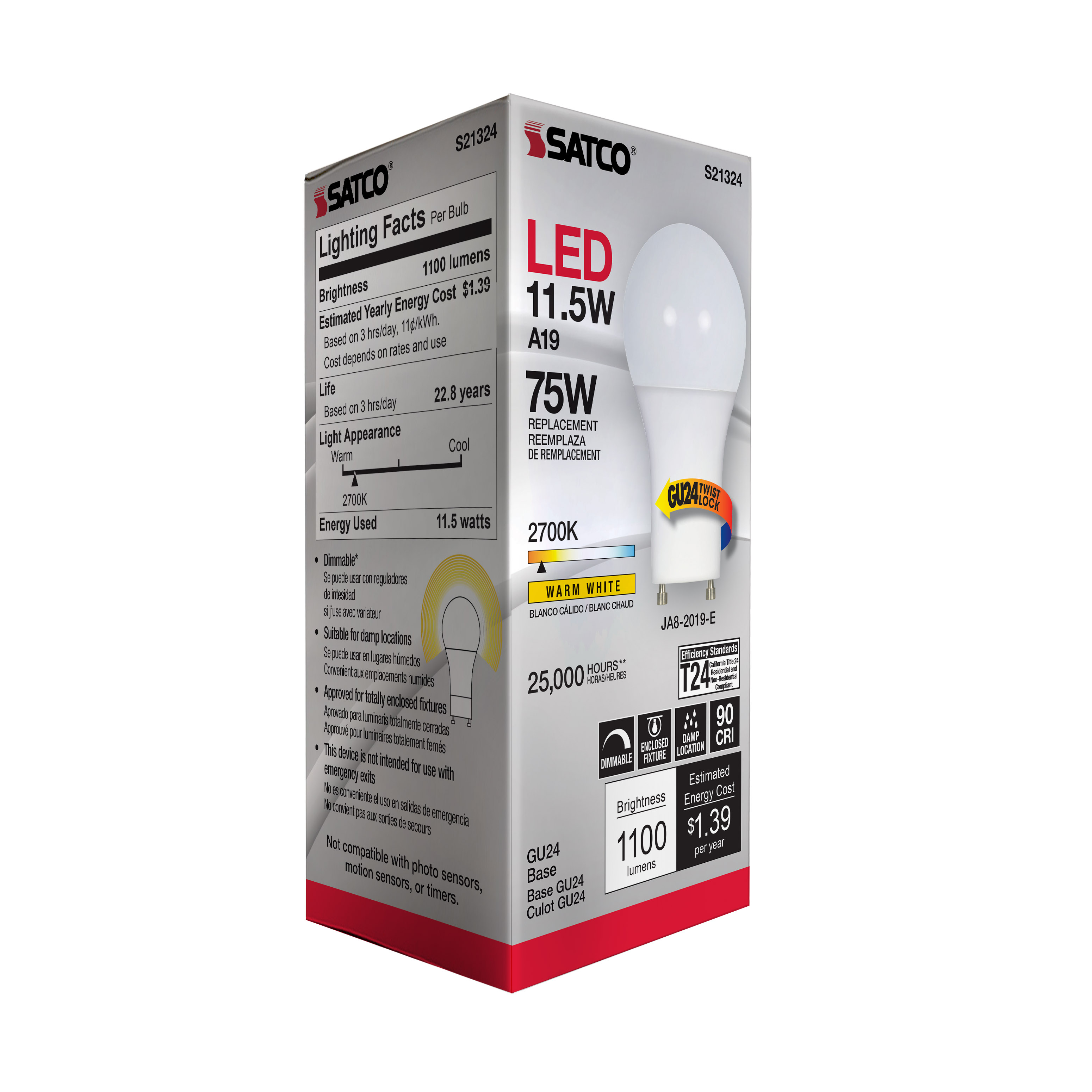 11.5A19LED/927/GU24/120V - S21324