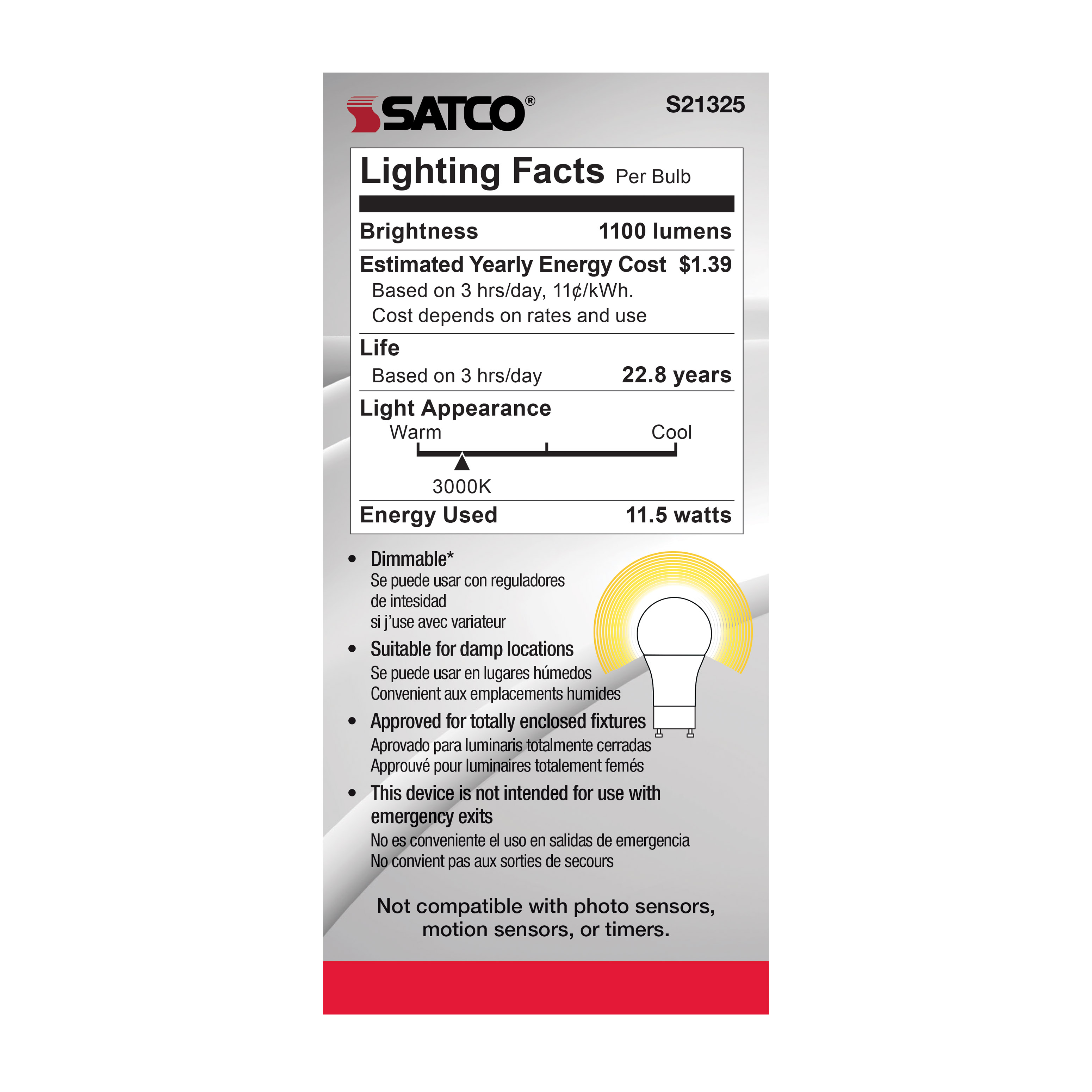 11.5A19LED/930/GU24/120V - S21325