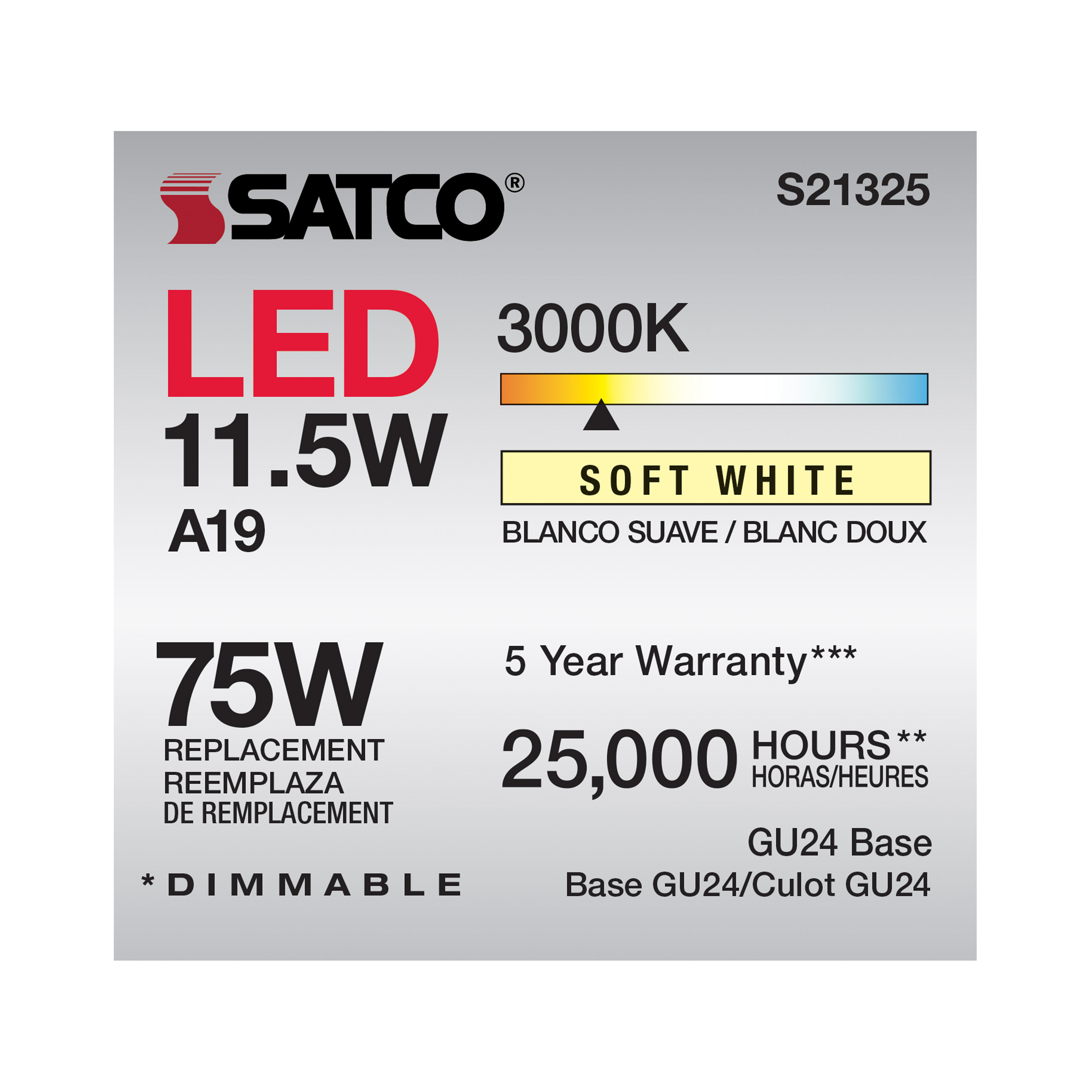 11.5A19LED/930/GU24/120V - S21325
