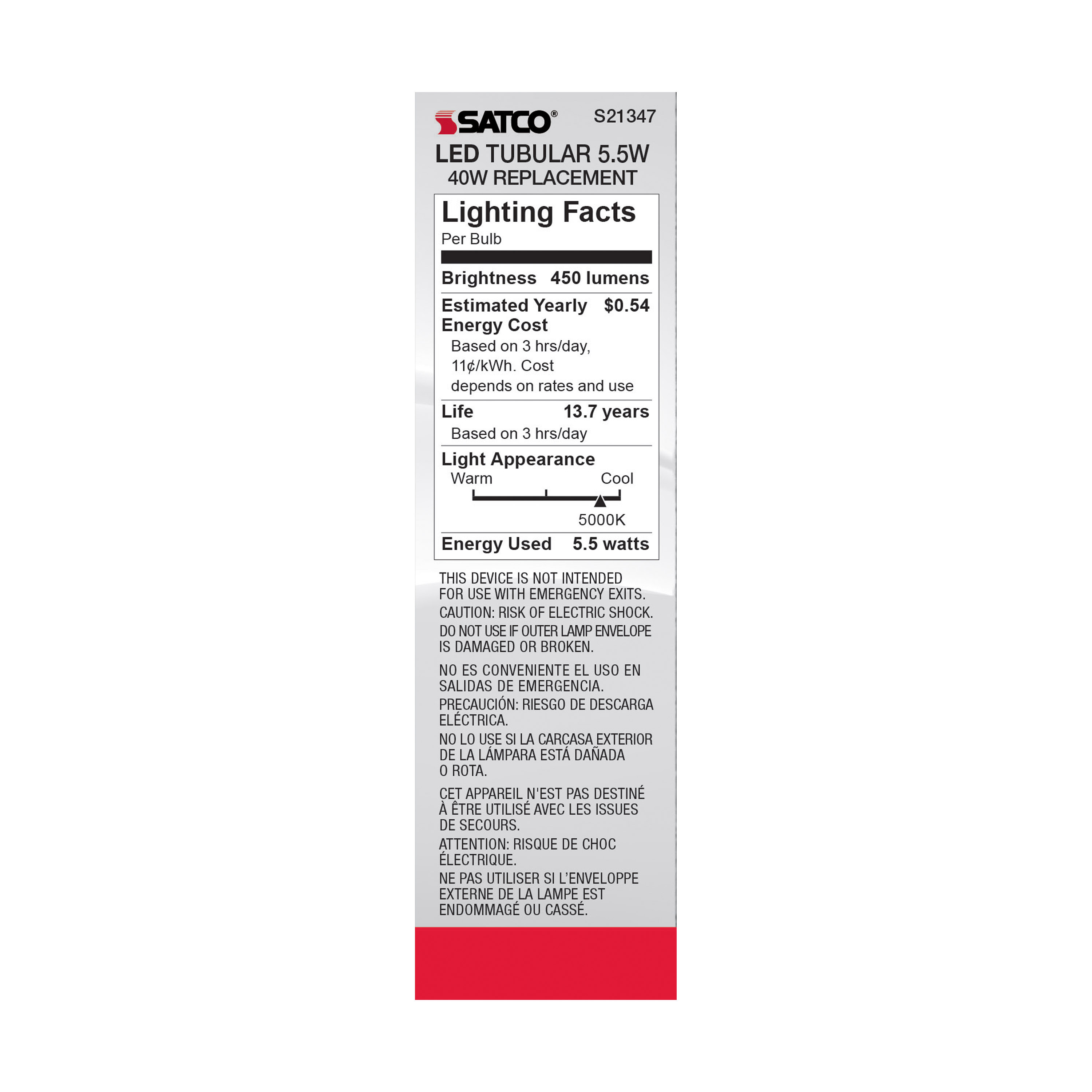 5.5T10/LED/CL/950/120V/E26 - S21347
