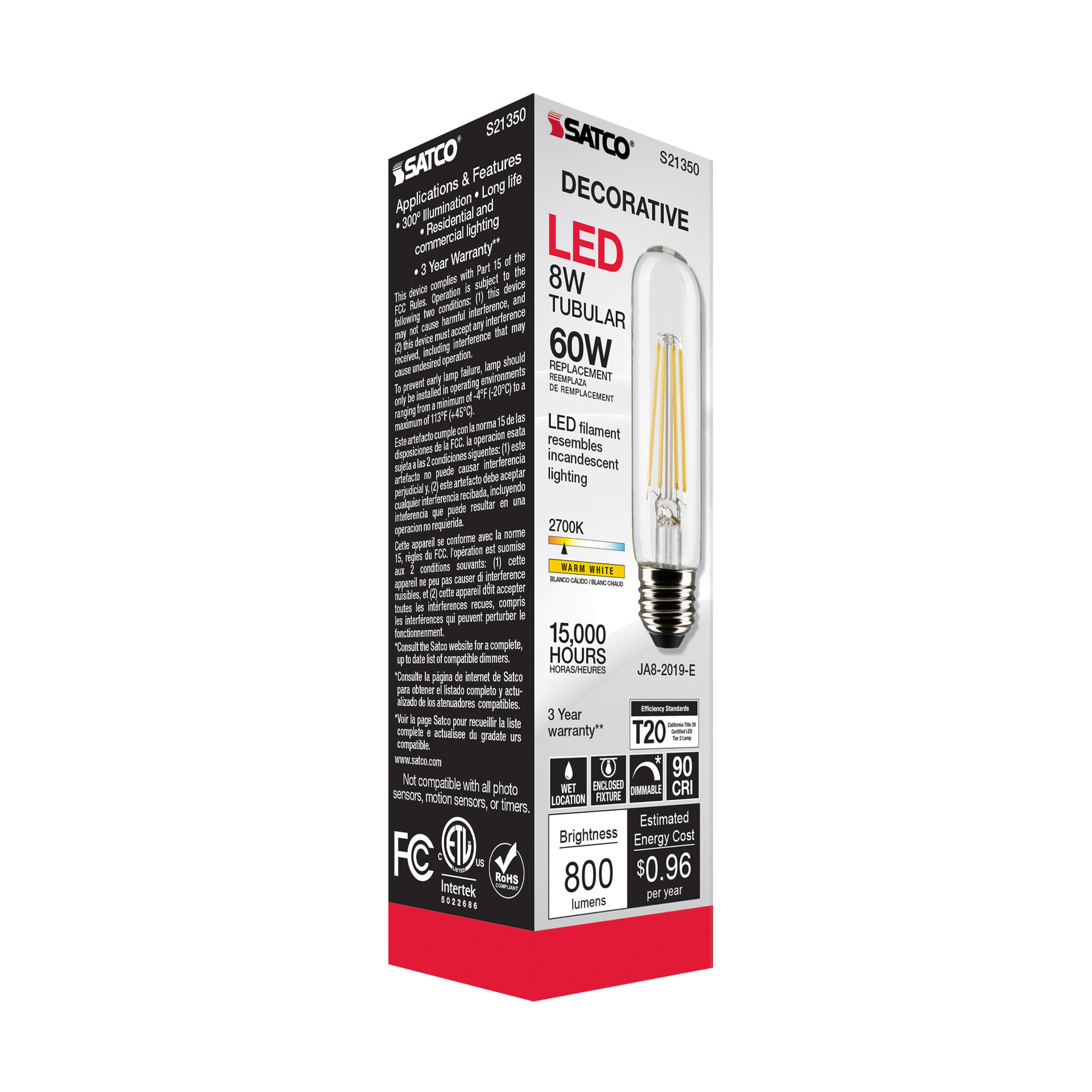 8T10/LED/CL/927/120V/E26 - S21350