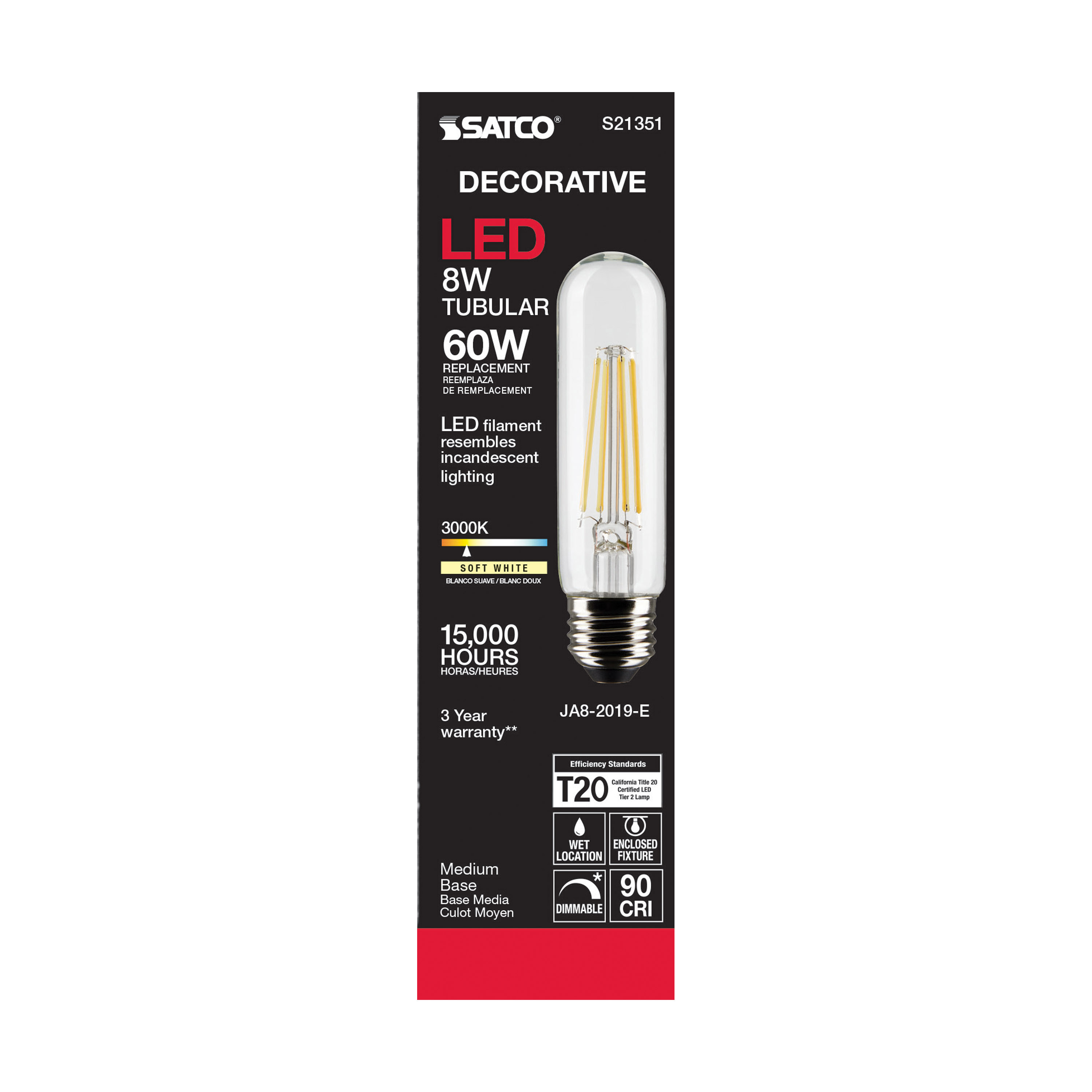 8T10/LED/CL/930/120V/E26 - S21351