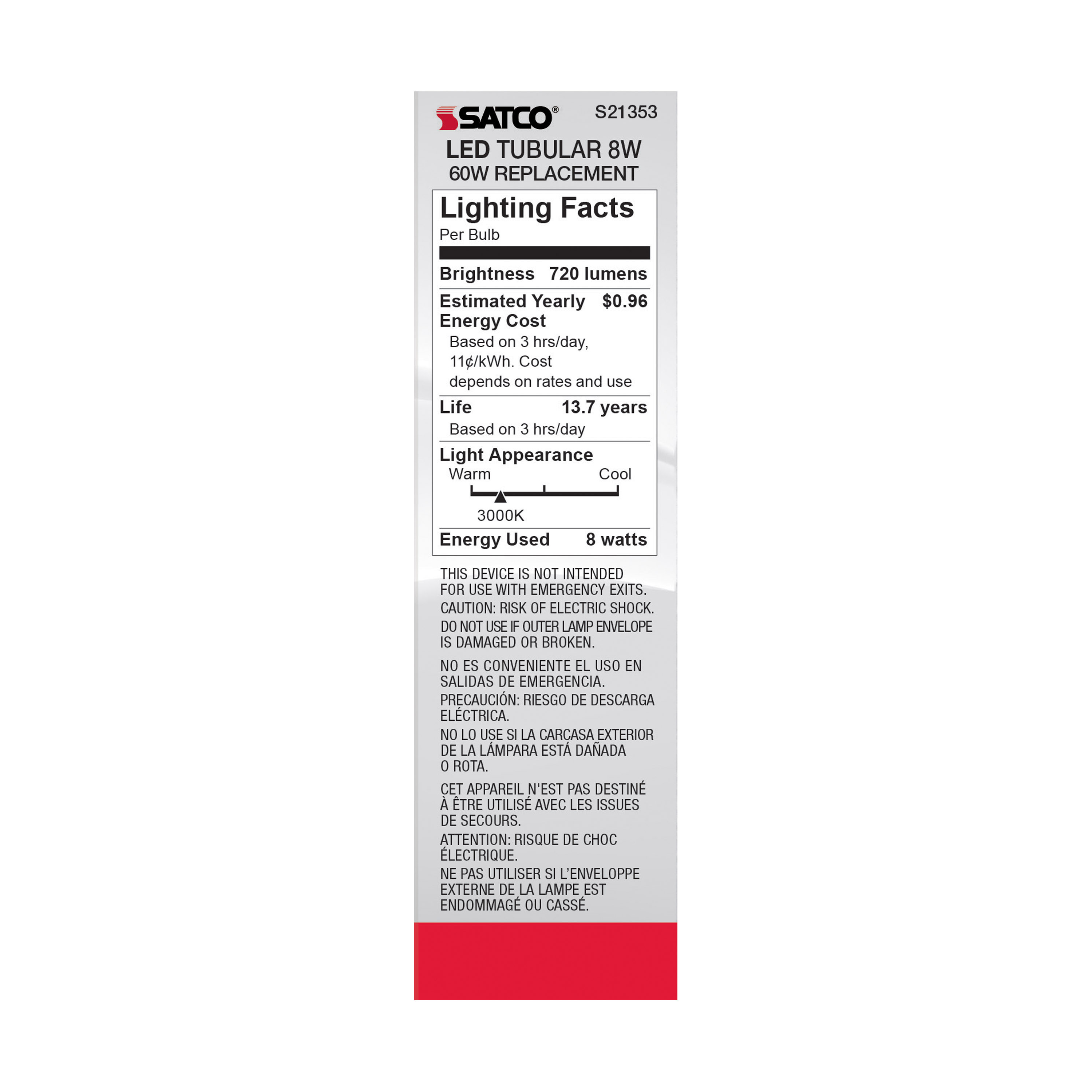 8T10/LED/FR/930/120V/E26 - S21353