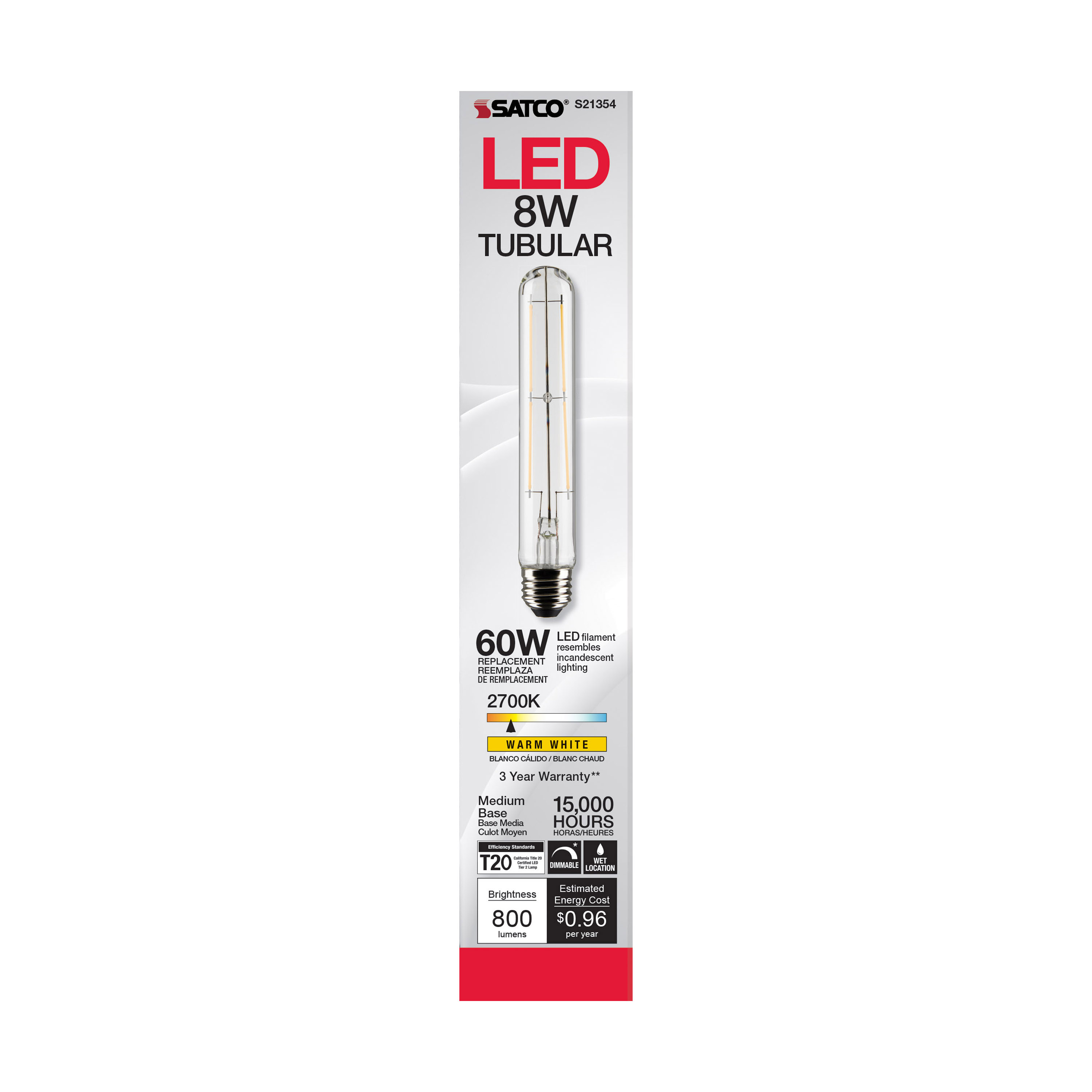 8T9/LED/CL/927/120V/E26 - S21354