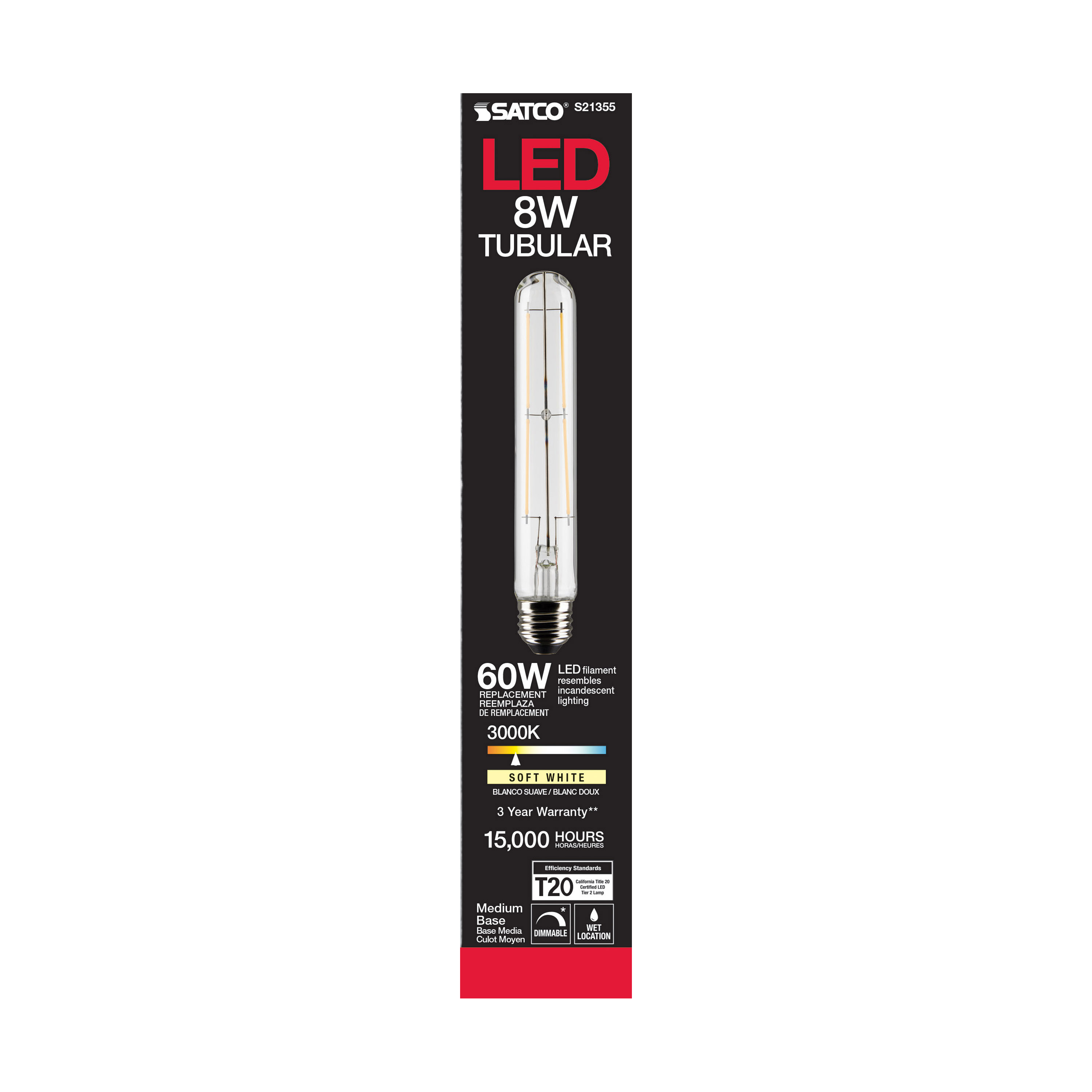 8T9/LED/CL/930/120V/E26 - S21355