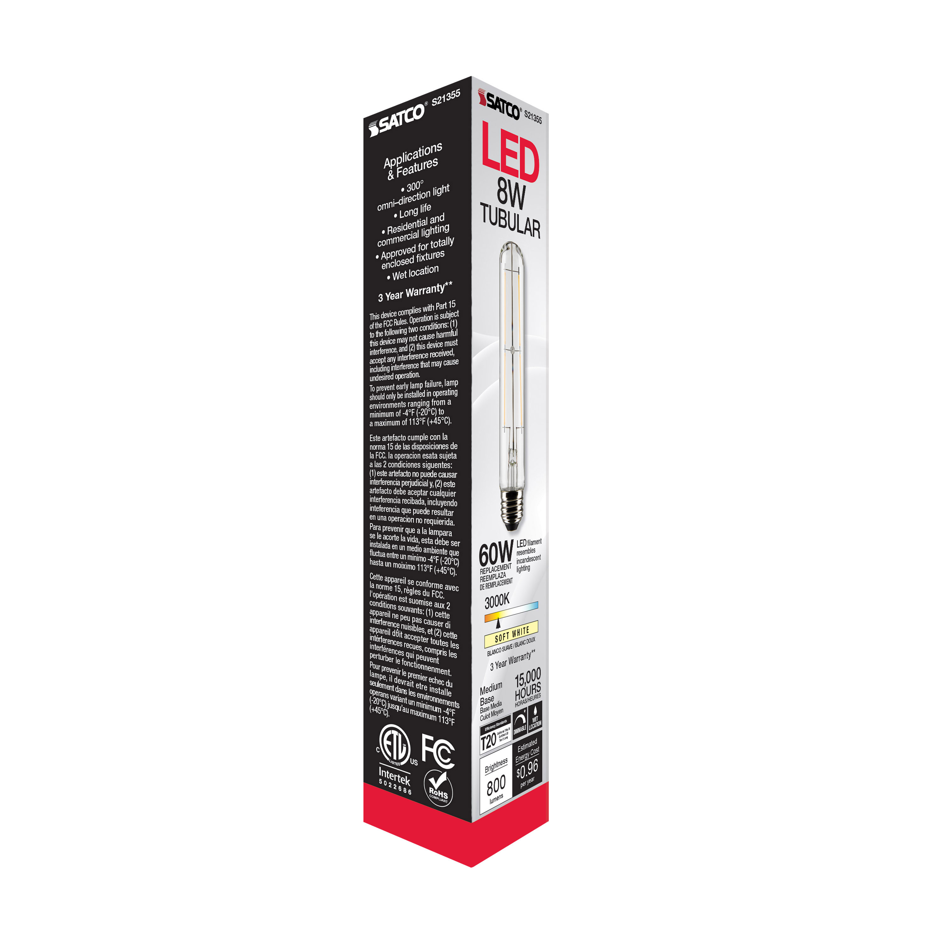 8T9/LED/CL/930/120V/E26 - S21355