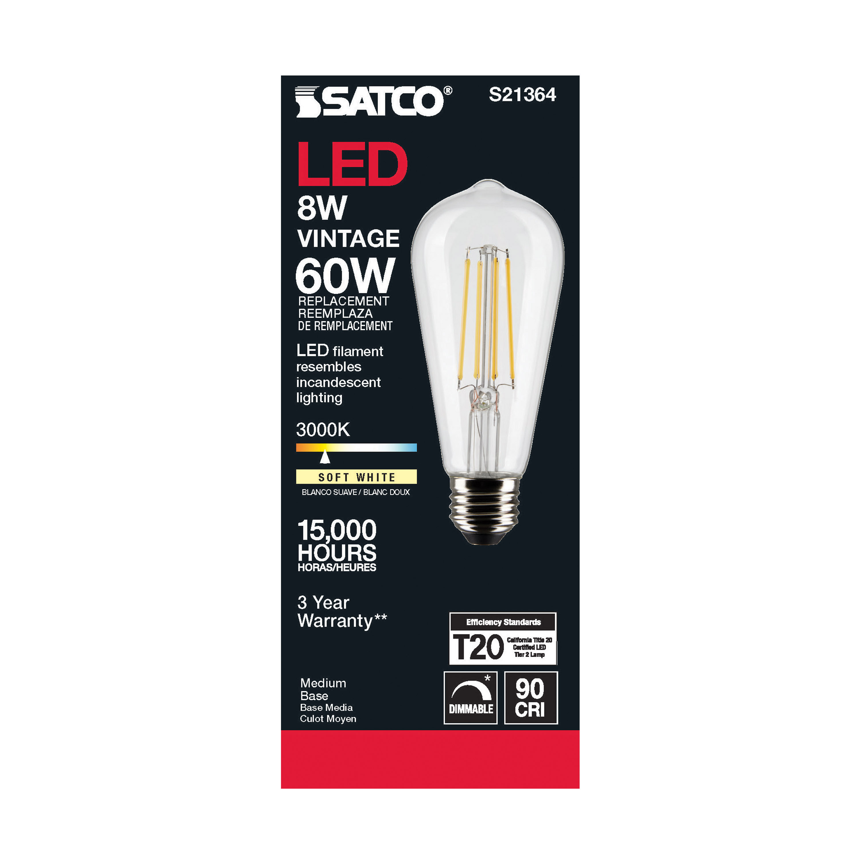 8ST19/CL/LED/930/E26 - S21364