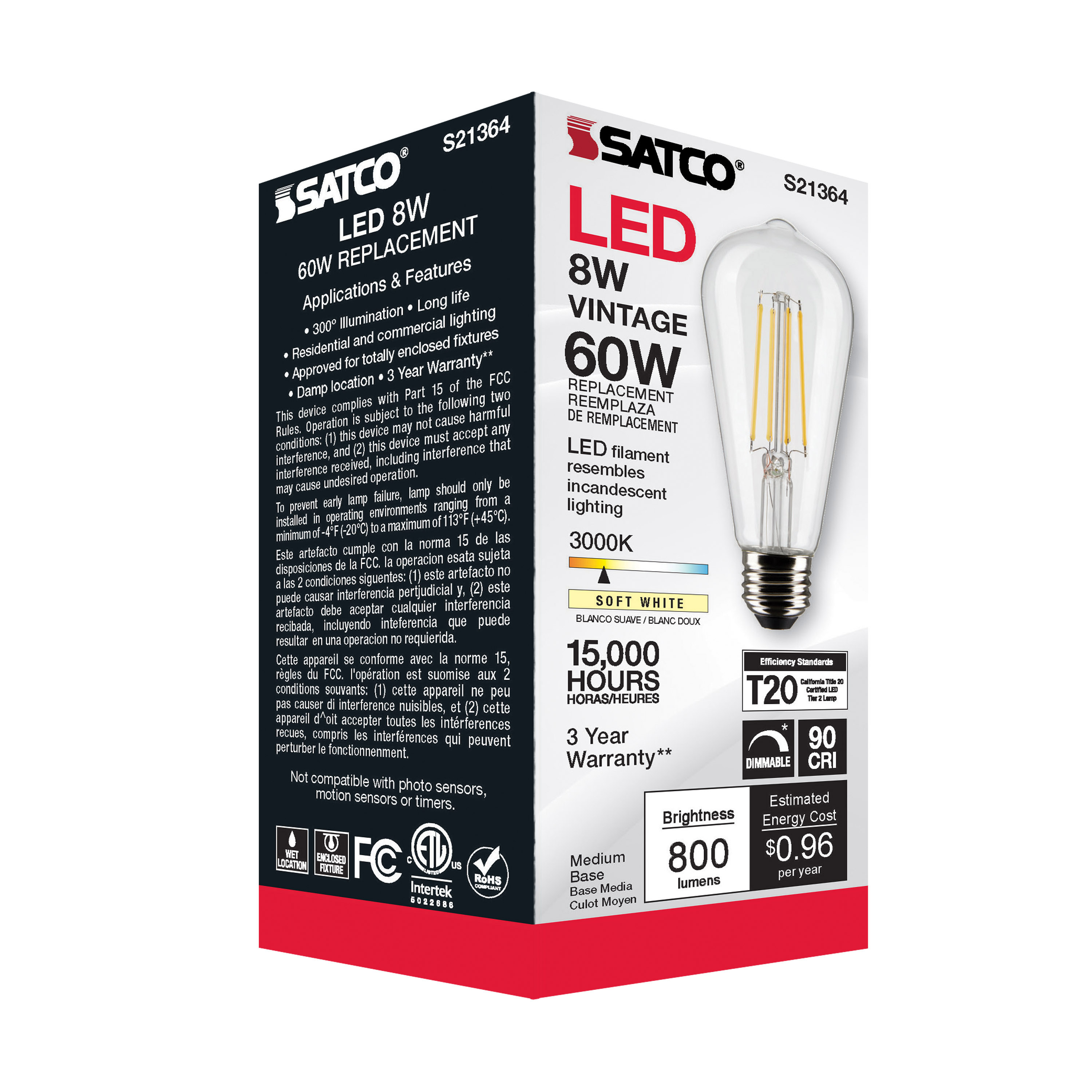 8ST19/CL/LED/930/E26 - S21364