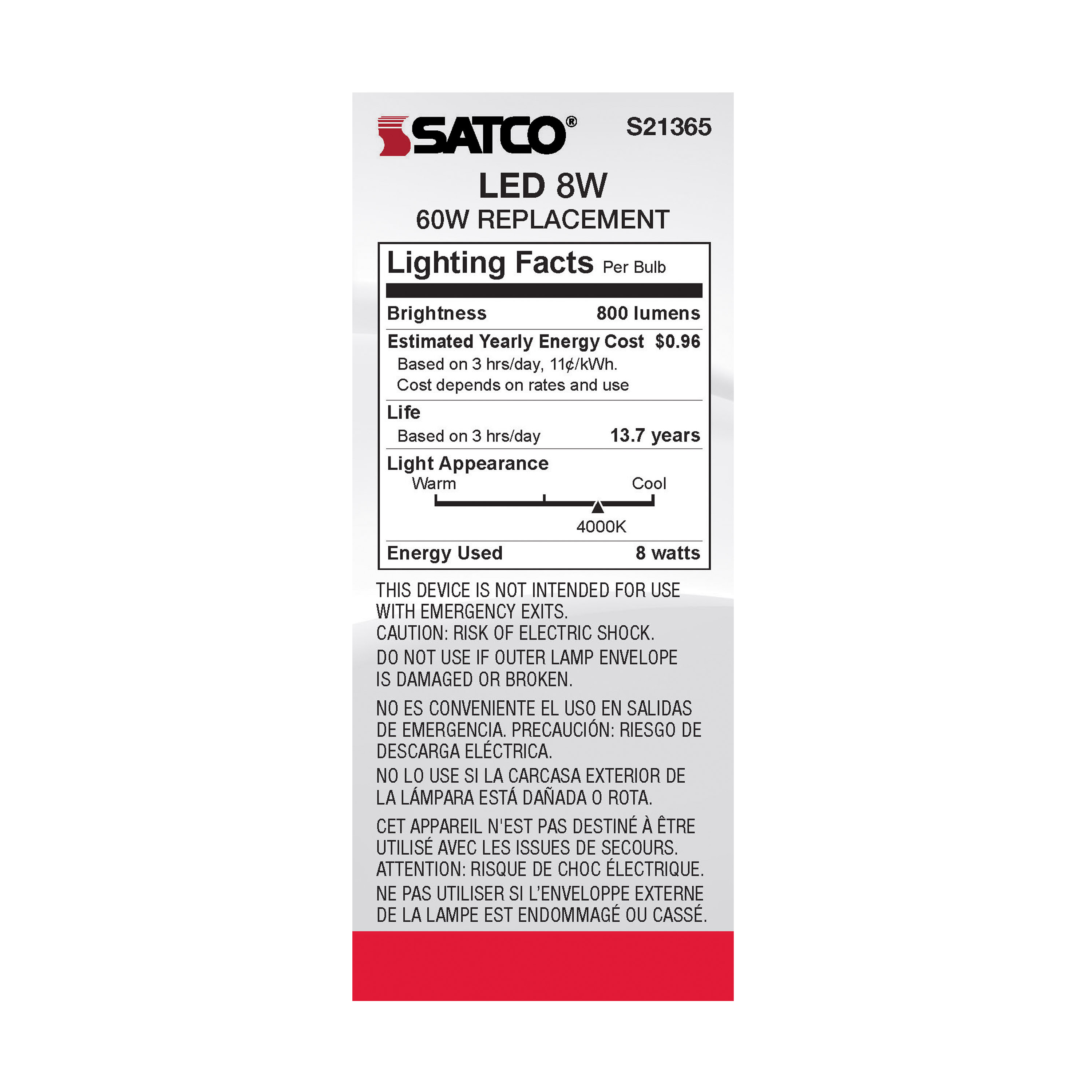 8ST19/CL/LED/940/E26 - S21365